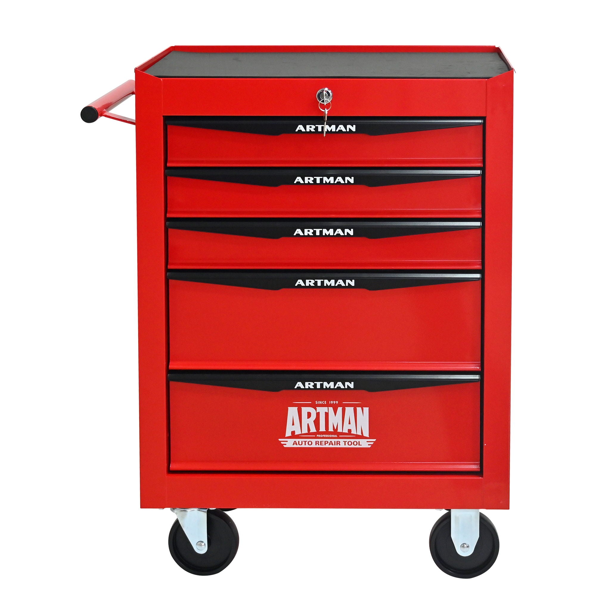 Rolling Metal Tool Chest With Drawers, Steel Storage Cabinet With Ball Bearing Slides