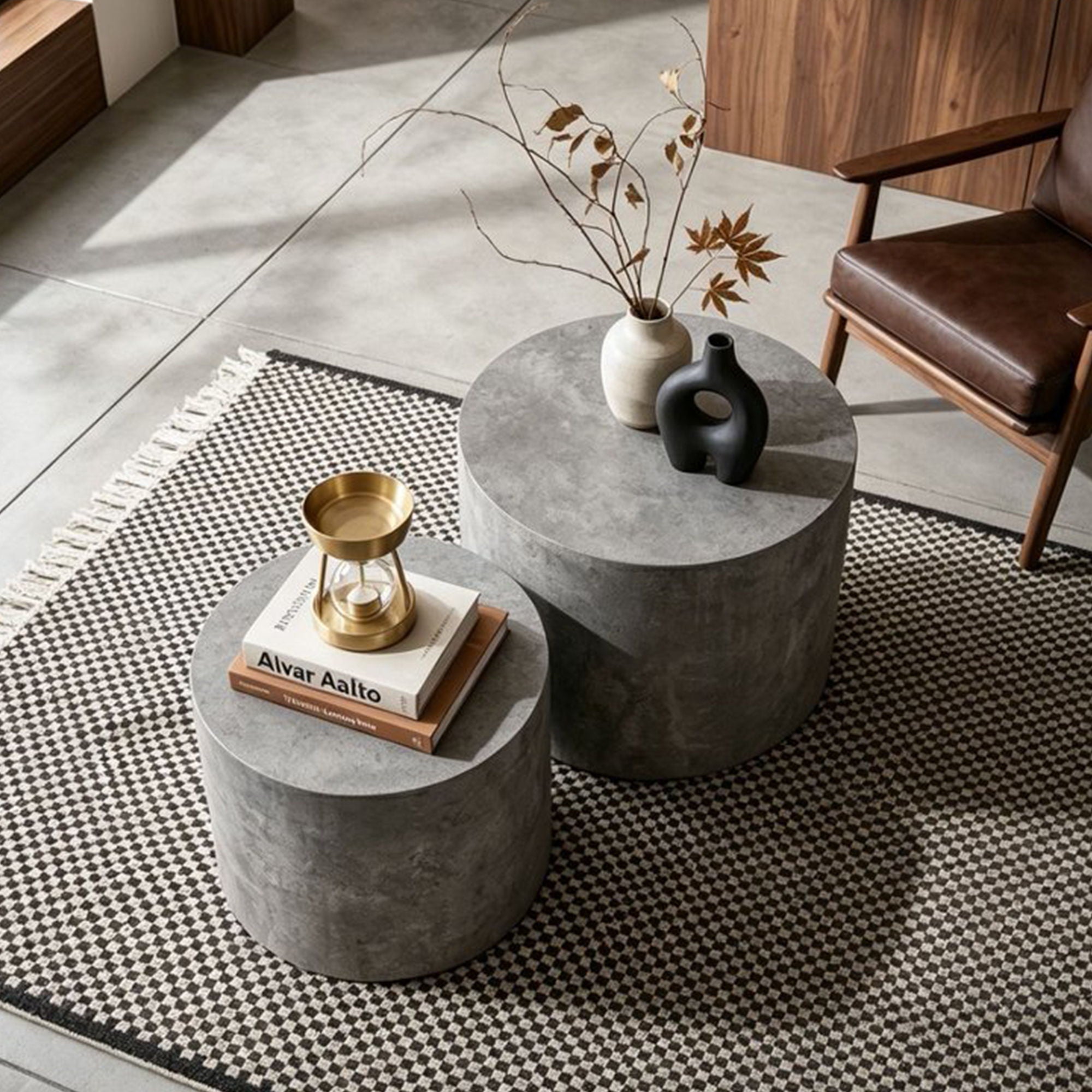 Modern Round Nesting Coffee Table (Set of 2)