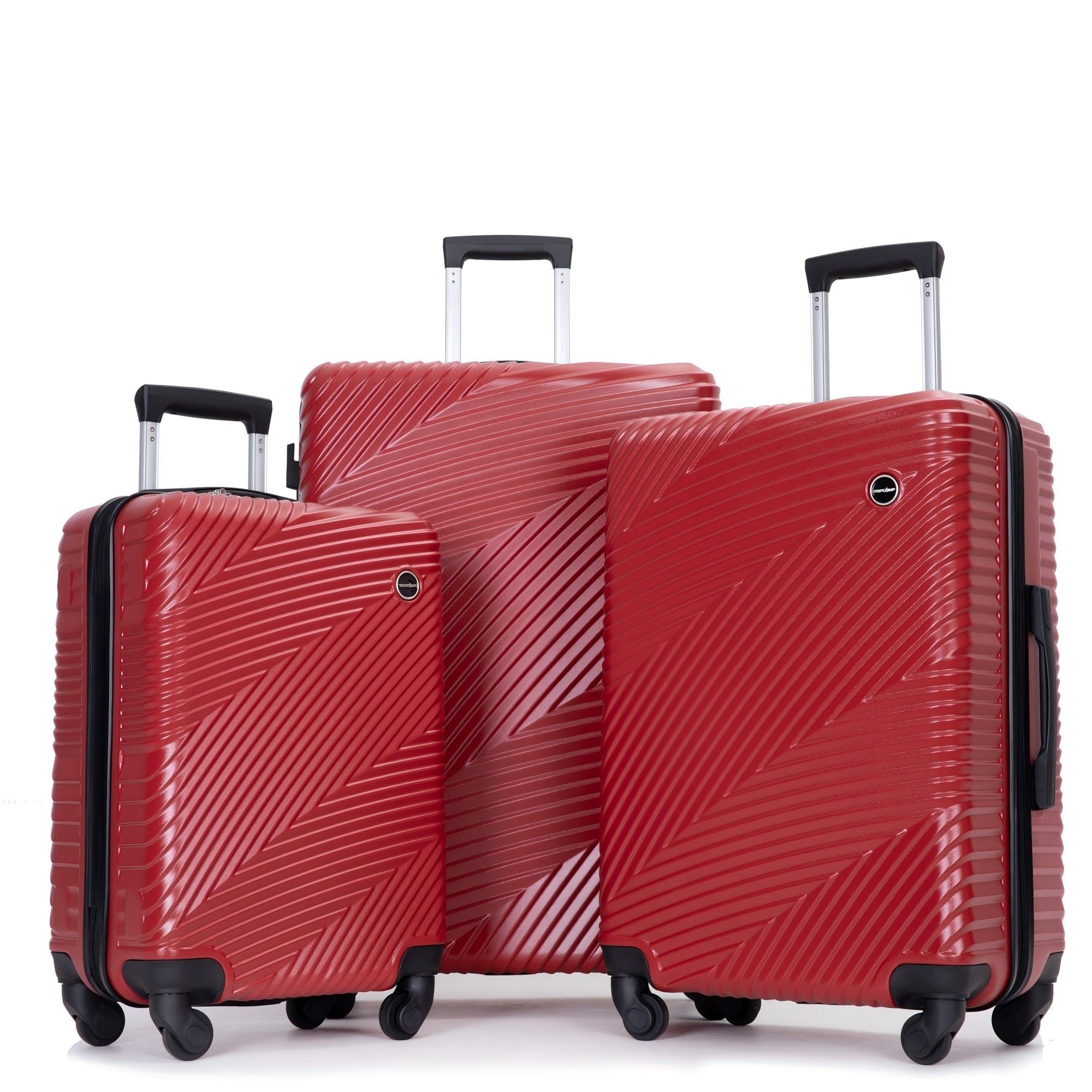 3 Piece Luggage Sets Lightweight Suitcase With Two Hooks, Spinner Wheels,