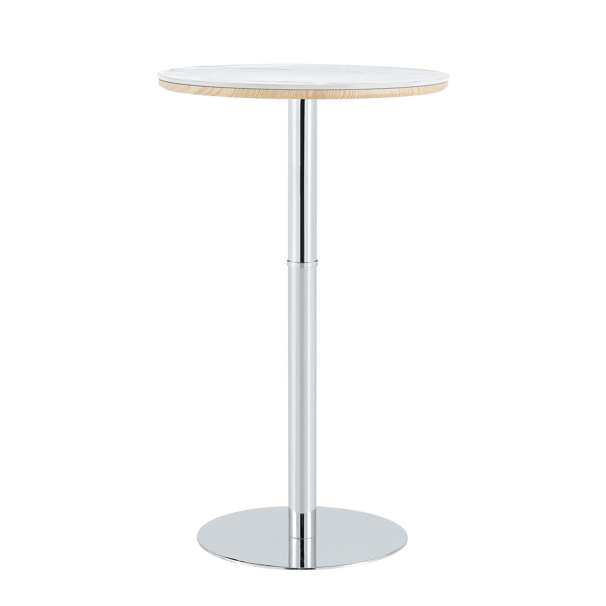 Circular Bar Table - White / Silver