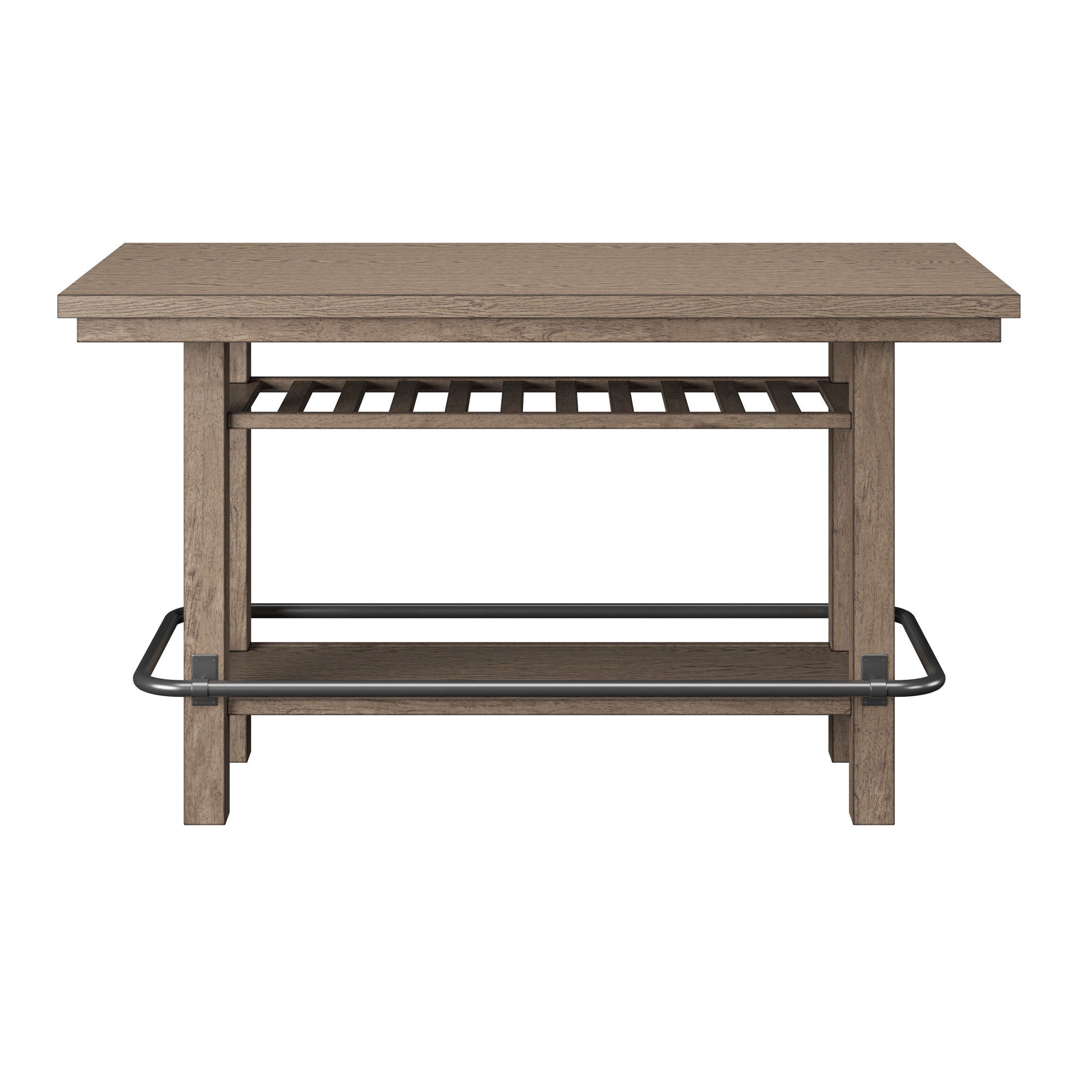 Bar Height Storage Table With Construction - Brown