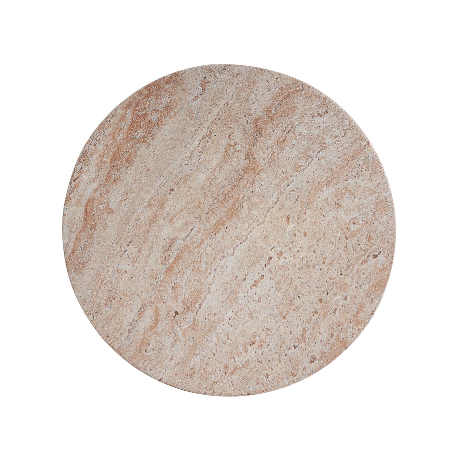 Outdoor / Indoor Lightweight Concrete Side Table With Travertine - Beige