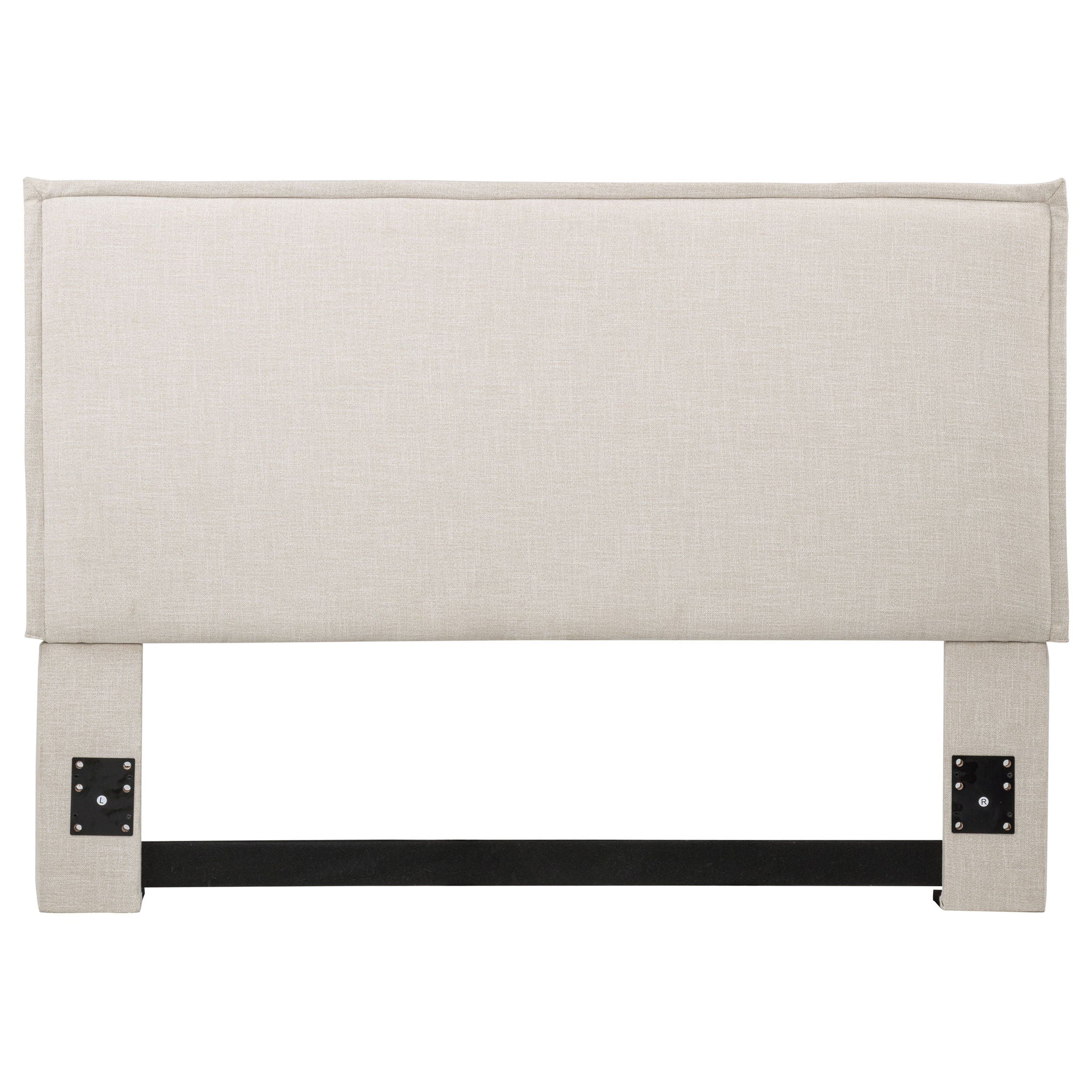 Queen / Full Size Upholstered Headboard With Flange Details - Sand