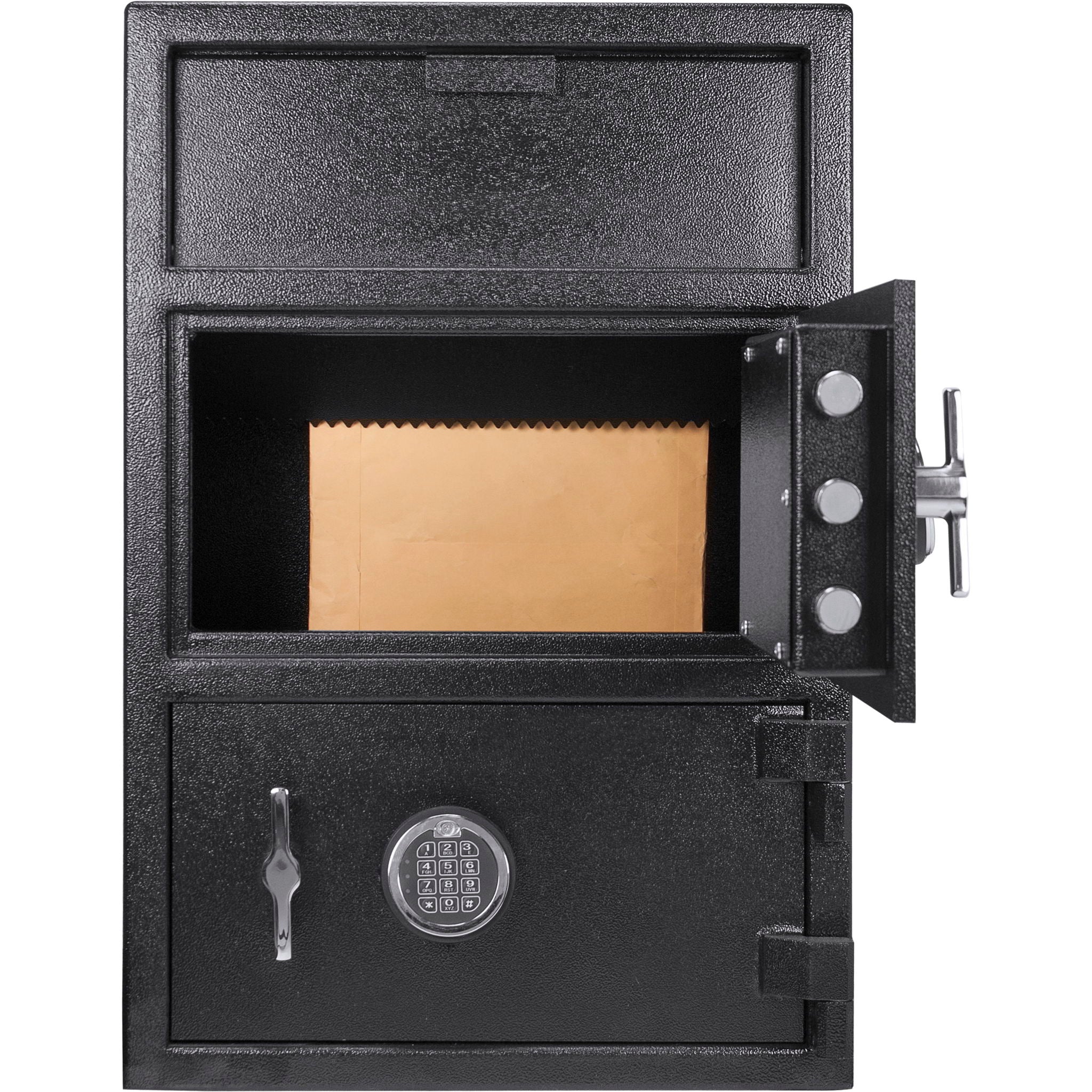 Digital Keypad 2 Lock Depository Safe 1 6 2 Cubic Ft - Black