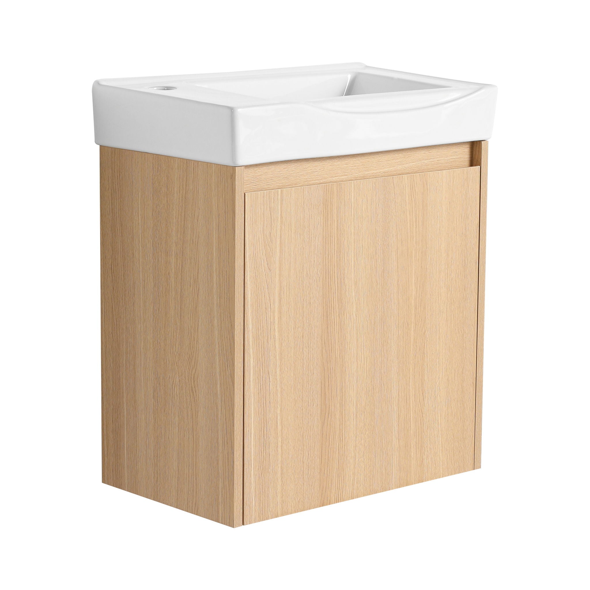 Modern Bathroom Vanity With Ceramic Basin, Wall Mounted Floating Sink Combo, Storage Cabinet