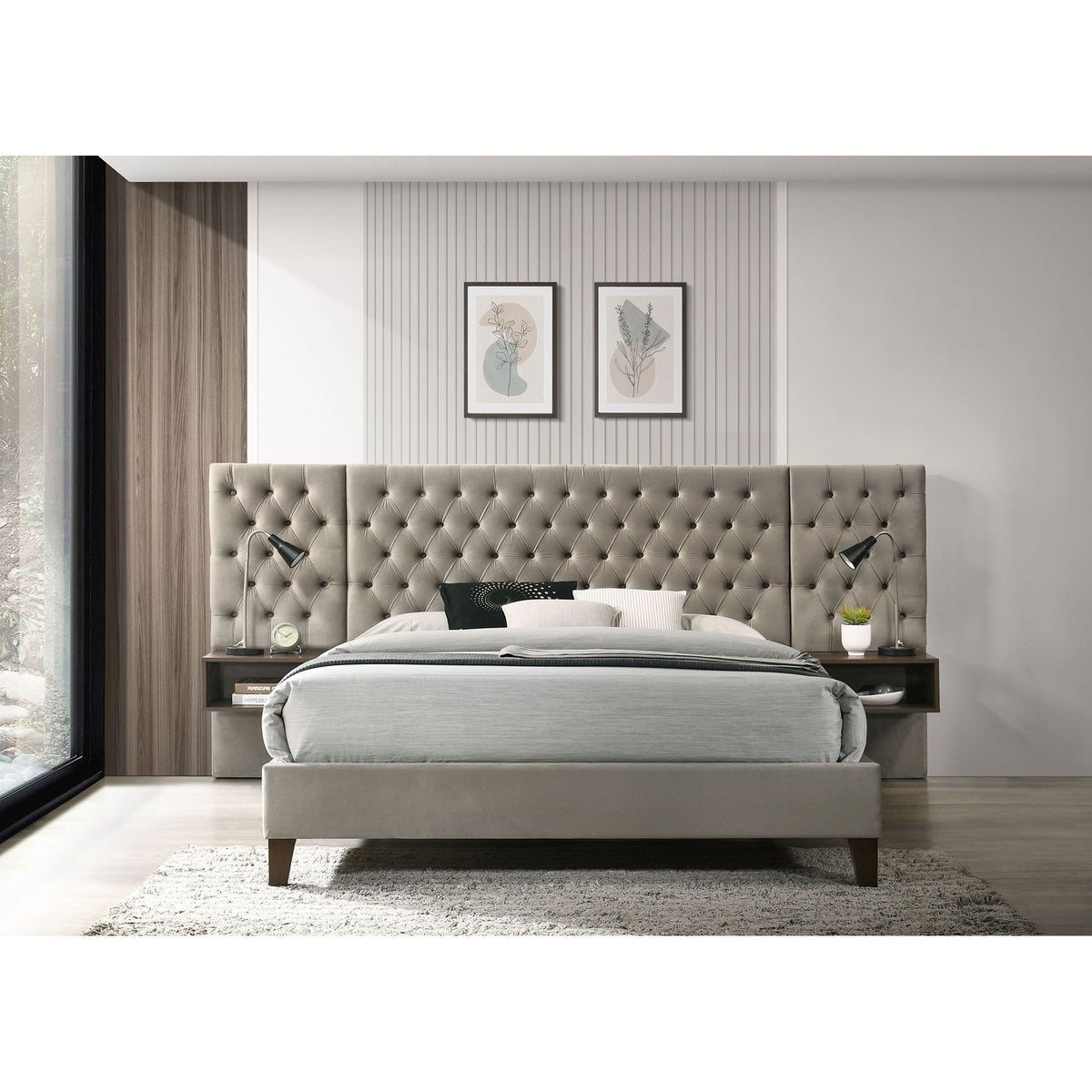 Kiah - Platform Bed With Floating Nightstands