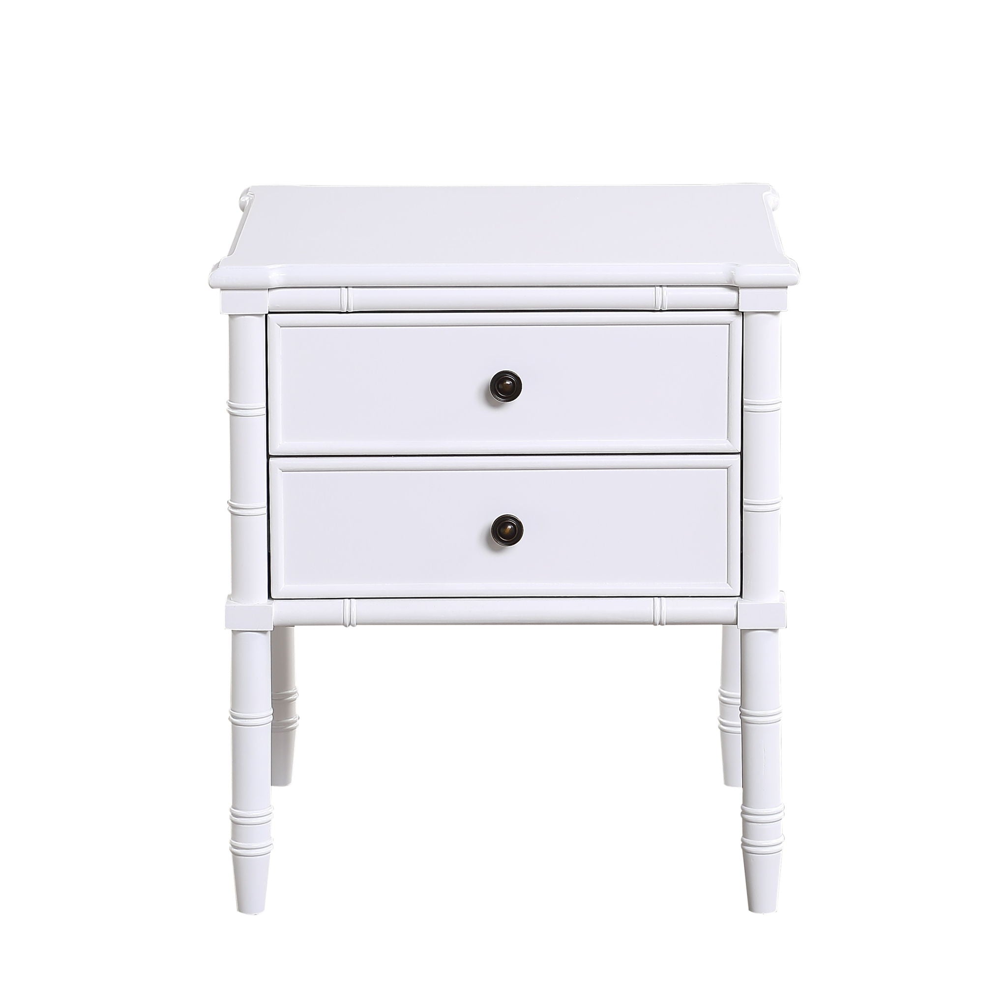 Emmett - 2 Drawer Nightstand With Carved Legs - White