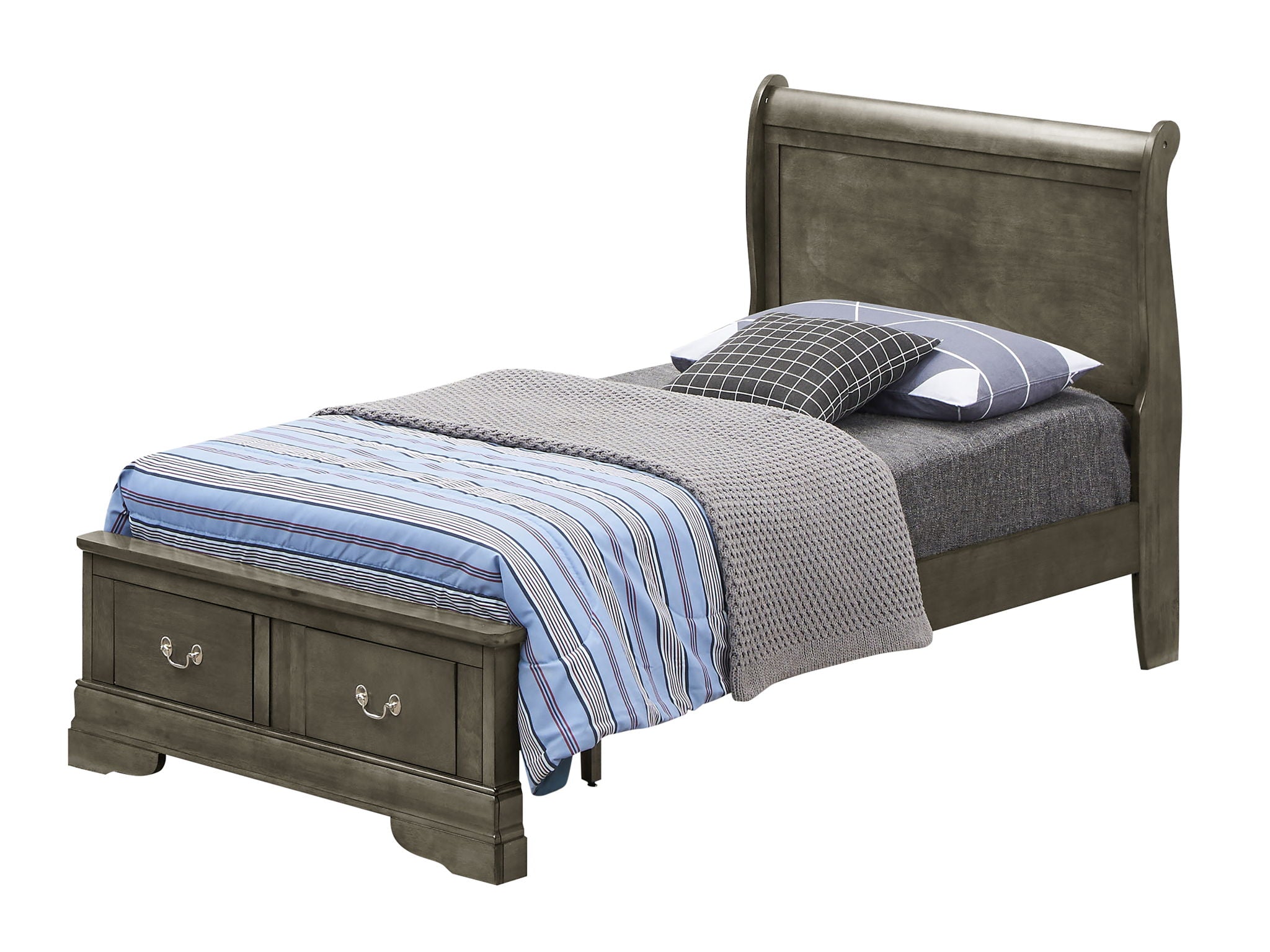 Upholstered Panel Sleigh Bed Design