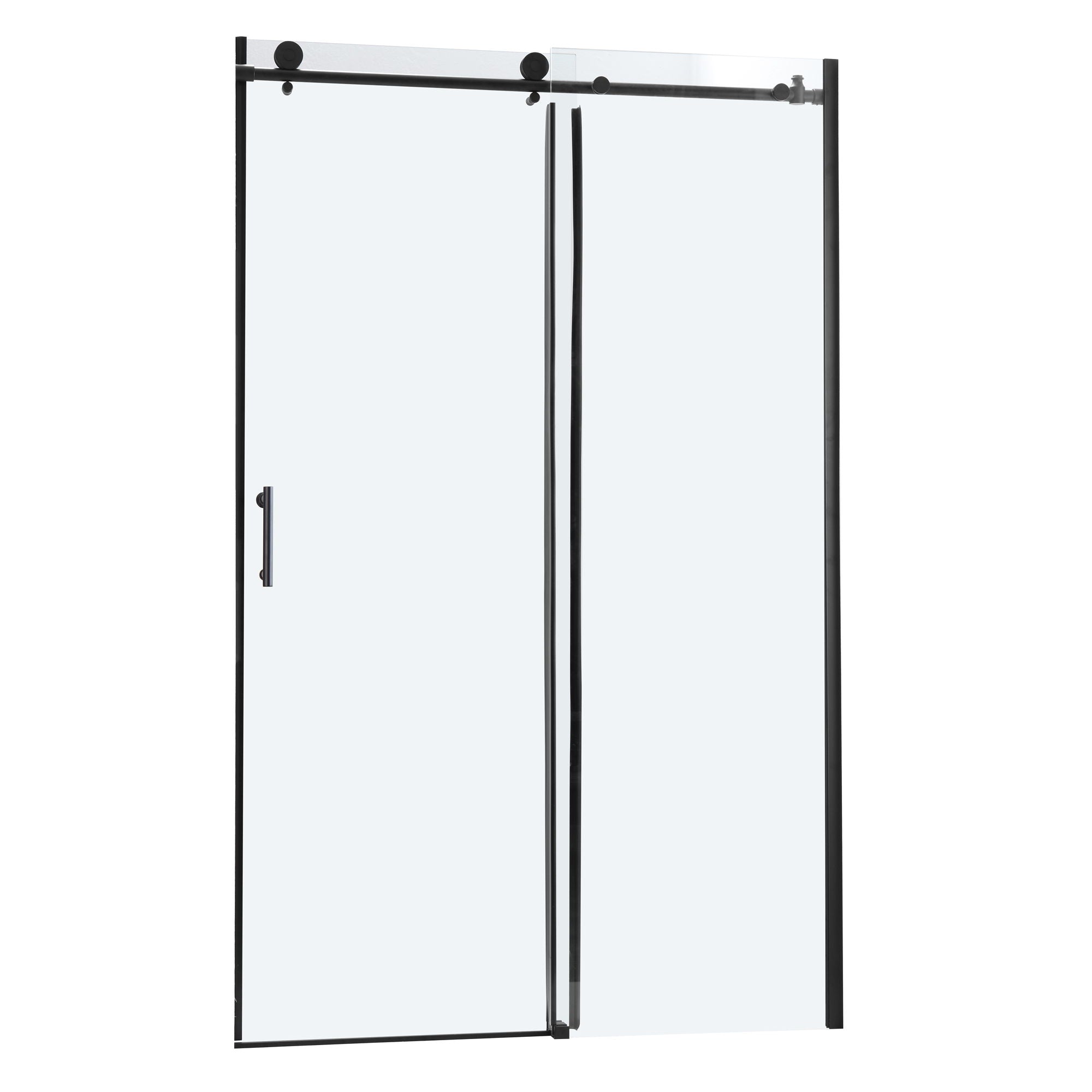 Single Sliding Bypass Shower Door Enclosure With Tempered Glass