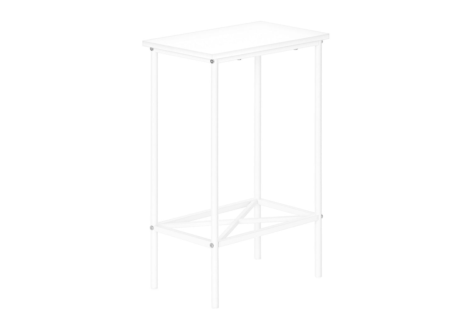Accent Side Table, Narrow, Small, 2 Tier, Contemporary & Modern