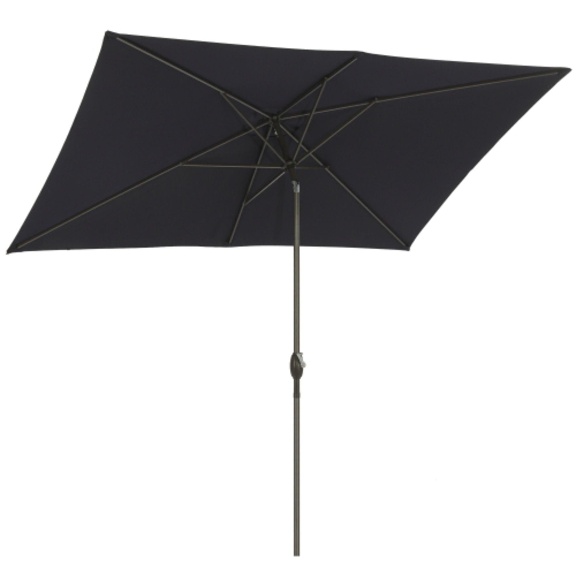Rectangular Patio Umbrella With Crank Tilt, Polyester UV-Resistant Canopy