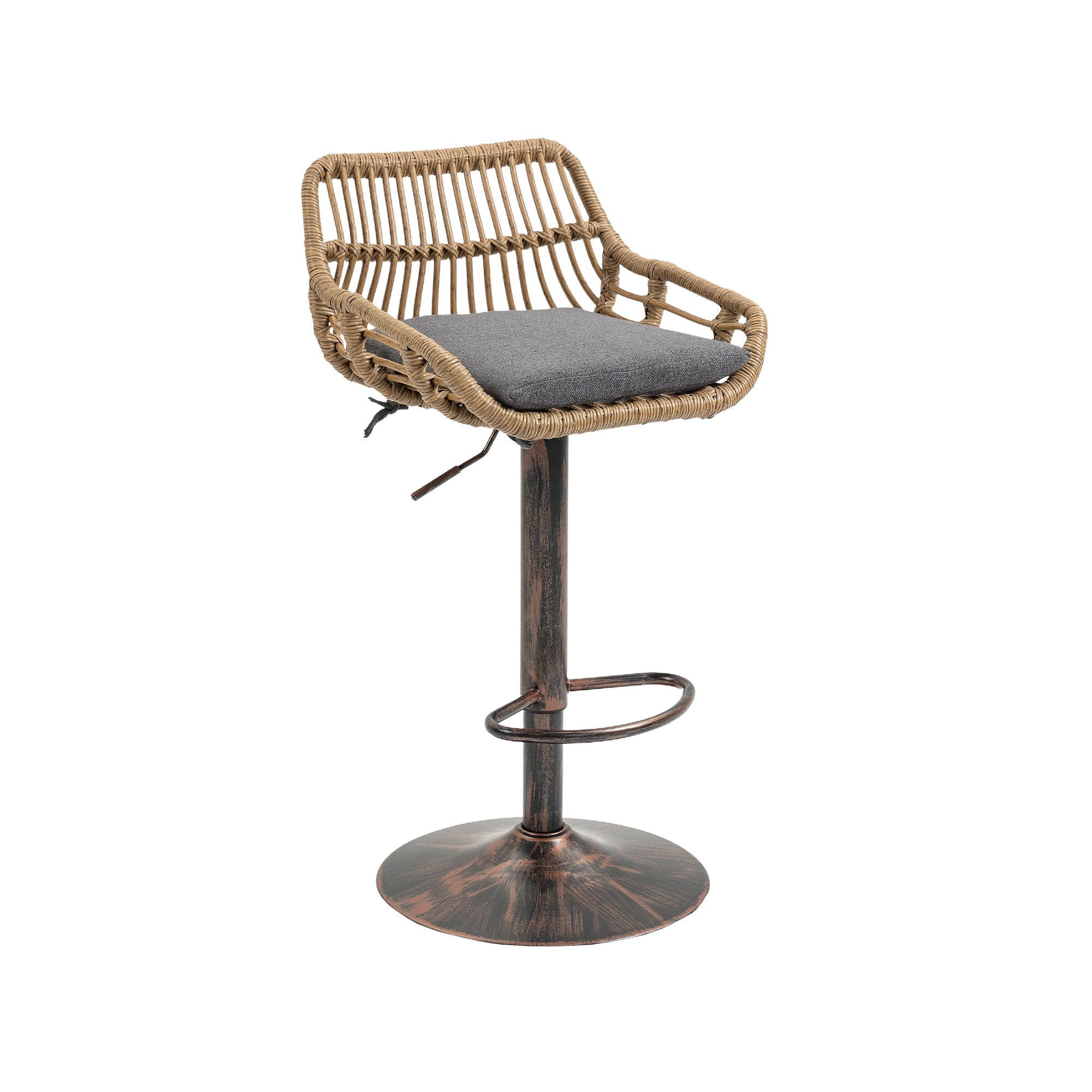 Modern Swivel Bar Stools Adjustable Counter Chairs With Footrest (Set of 2)