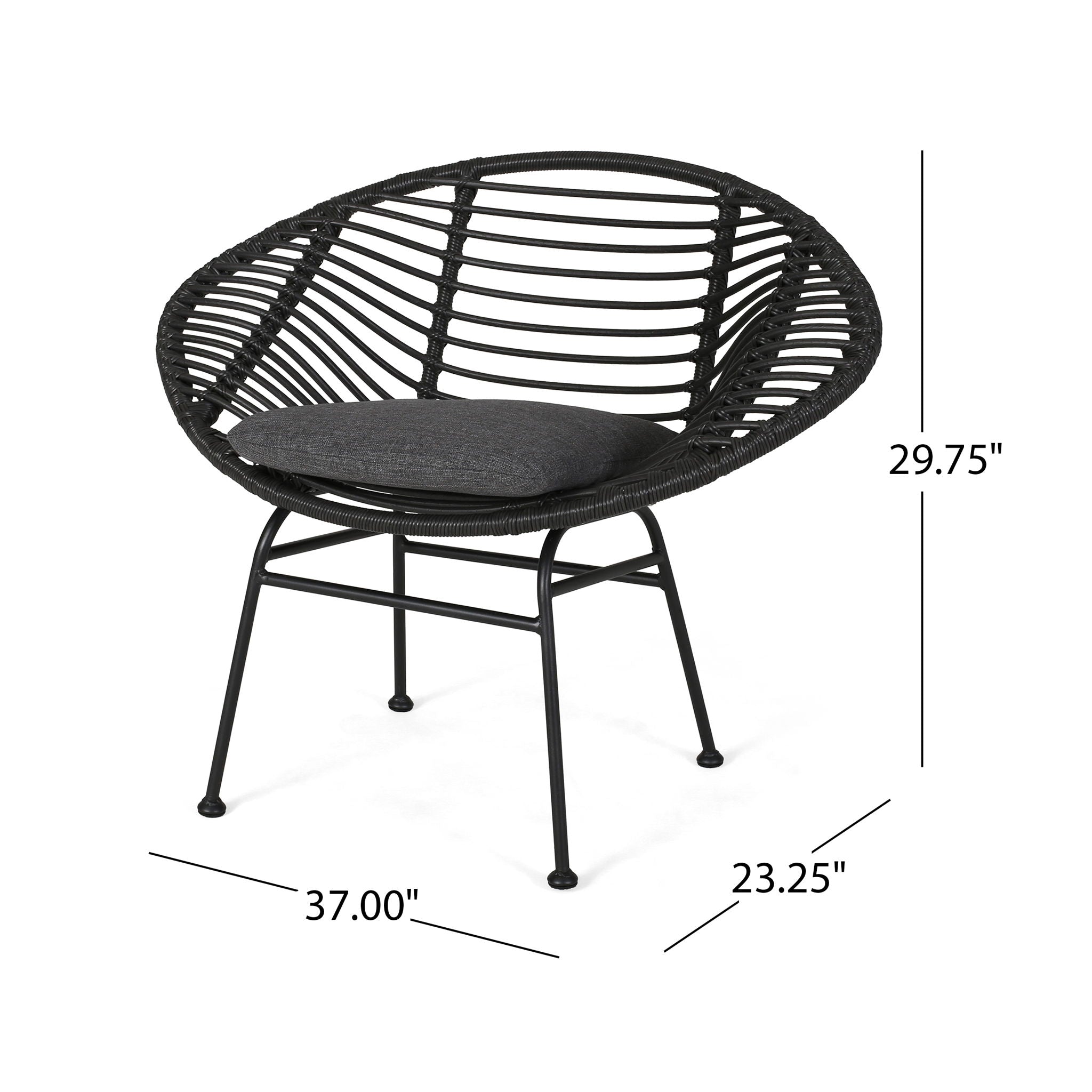 Cordella - Outdoor Woven Wicker Chairs With Cushions, (Set of 2)