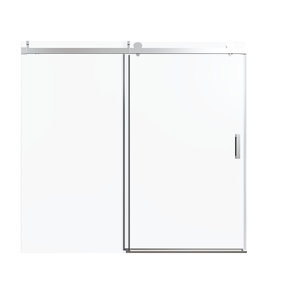 Frameless Single Sliding Soft Close Shower Doors, Reversible Installatio - Chrome
