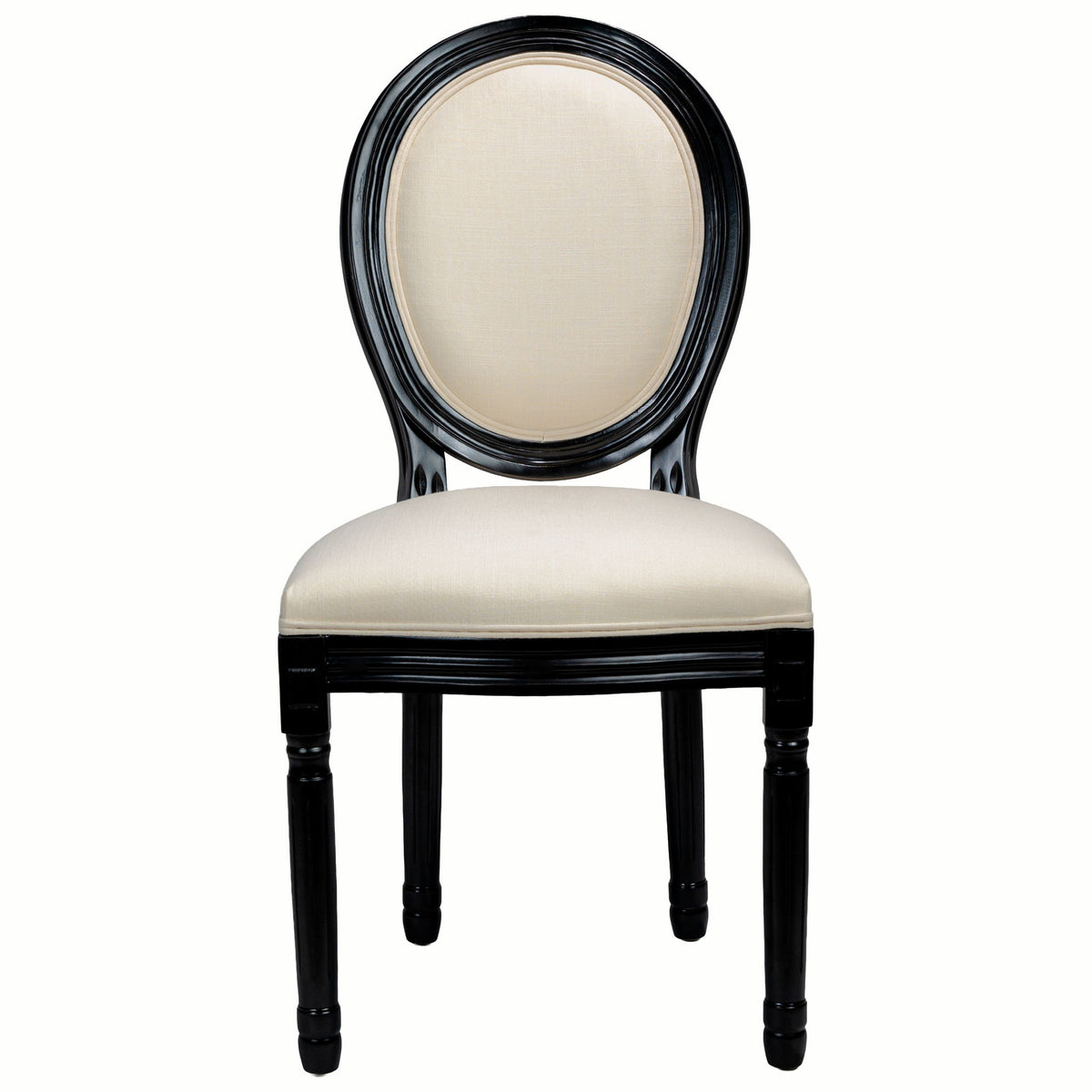 Dining Chairs Upholstered With Sponge Round Back (Set of 2) - Black