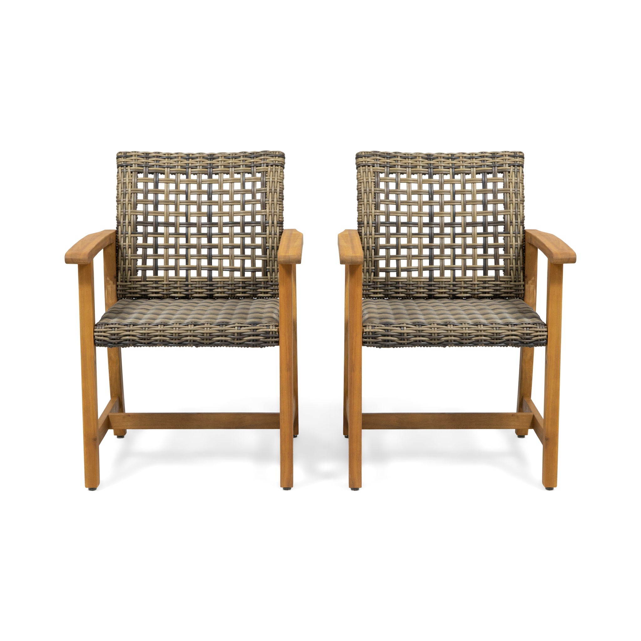 Outdoor Dining Chair Acacia Wood Frame (Set of 2)