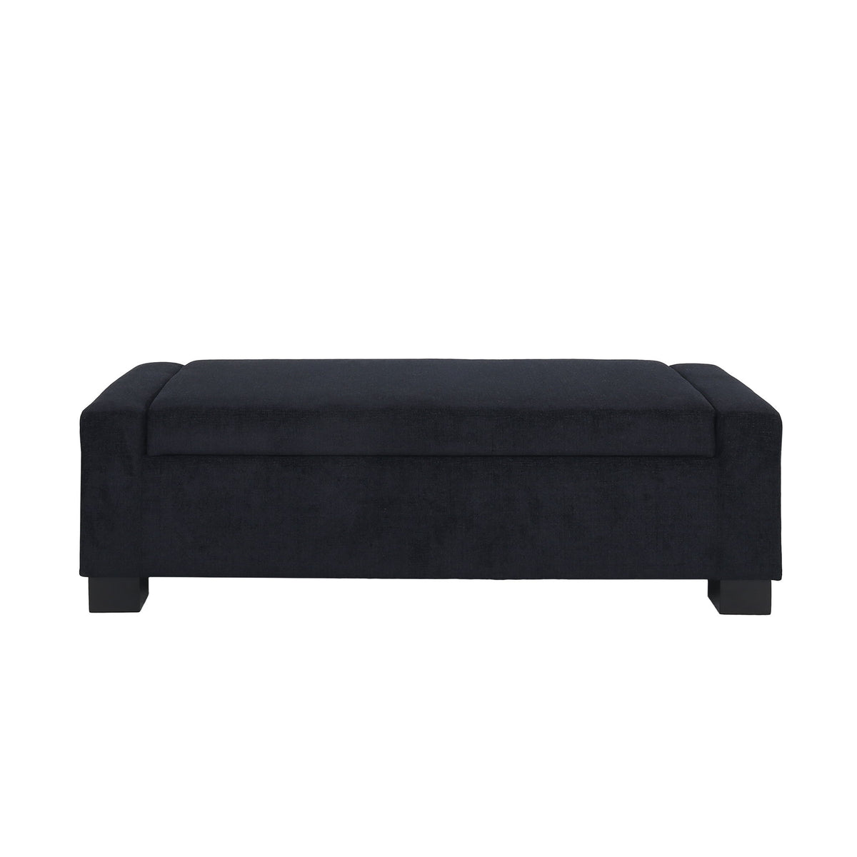 Textured Fabric Ottoman Bench With Hinged Lid