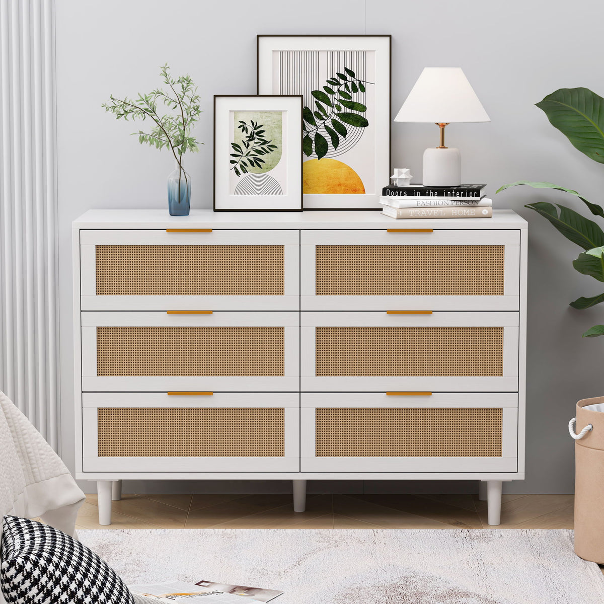 6 Drawer Storage Modern Cabinet For Bedroom
