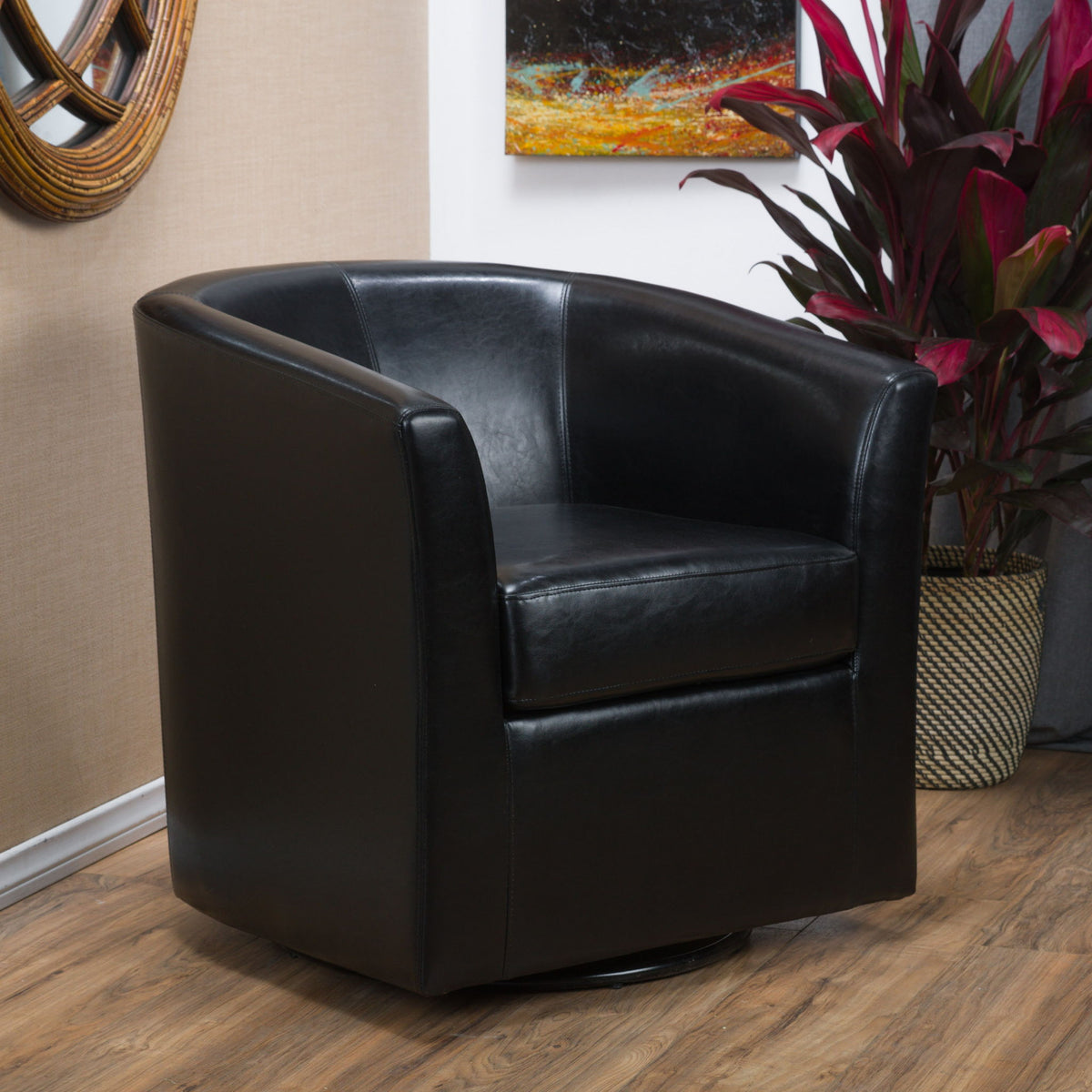 Melodize - Swivel Club Chair With Barrel Shape Design