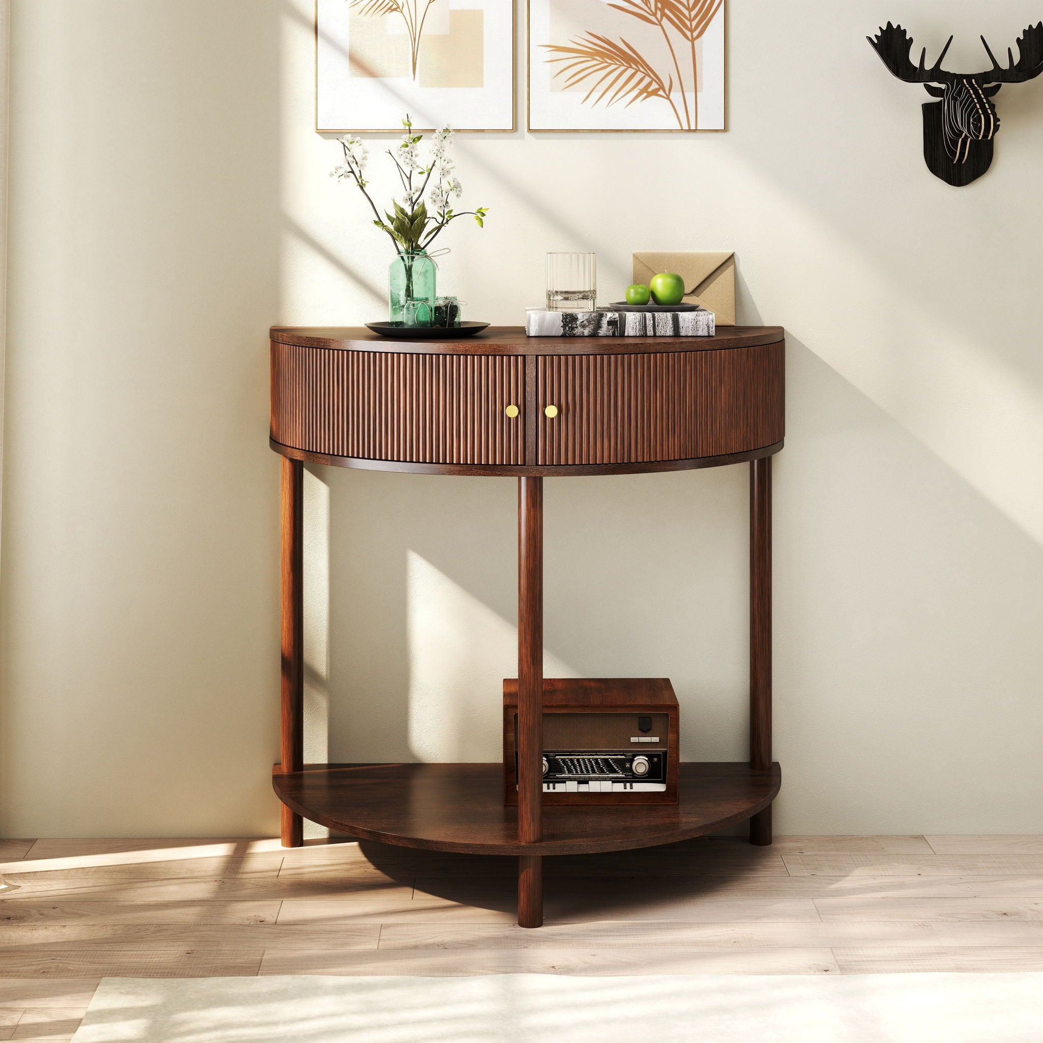 Demi Lune - Console Table With 2 Storage Drawers