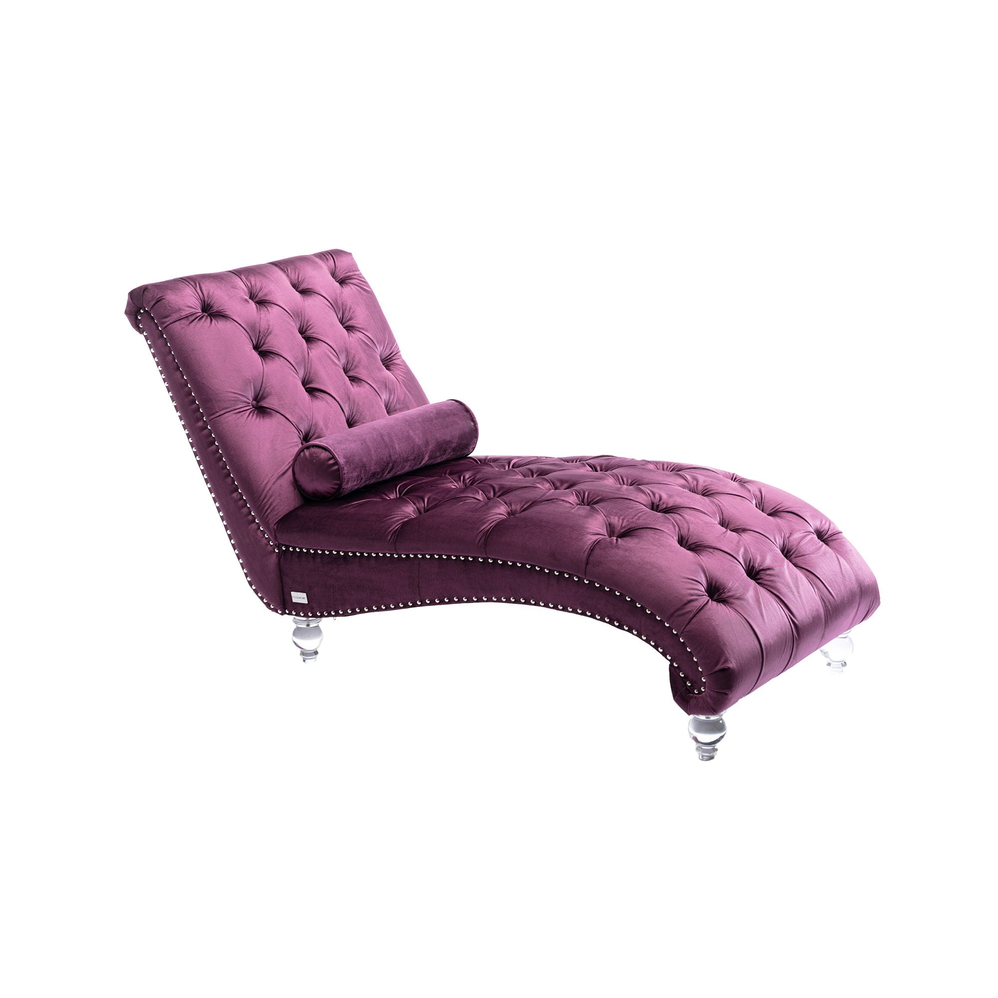 Velvet Chaise Lounge Indoor, Button Tufted Upholstered Chaise Lounge Chair With Pillow