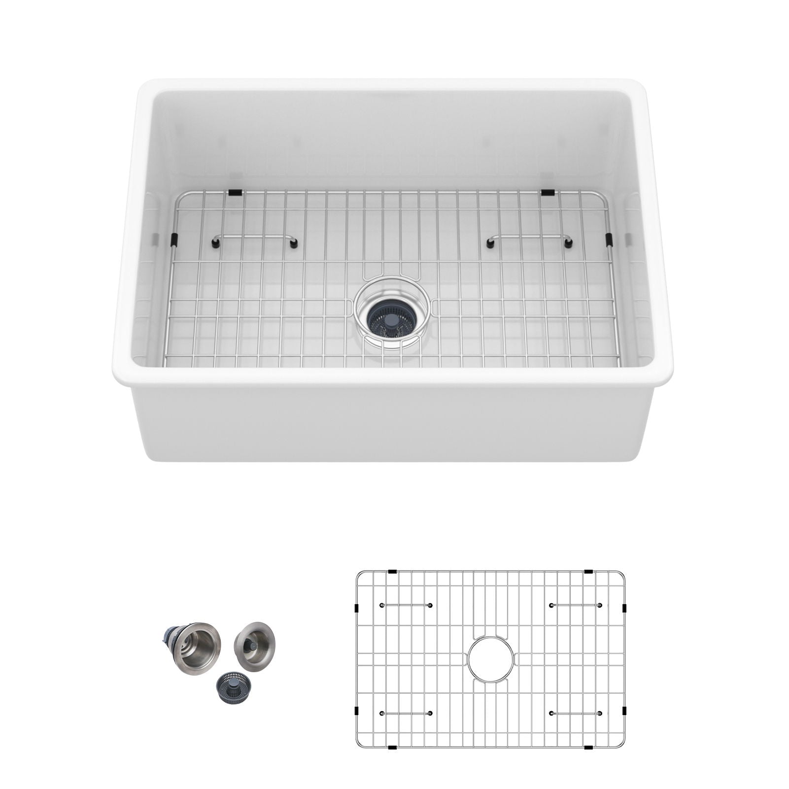 Rectangular Deep Single Bowl, Kitchen Sink With Dual Mount Installation