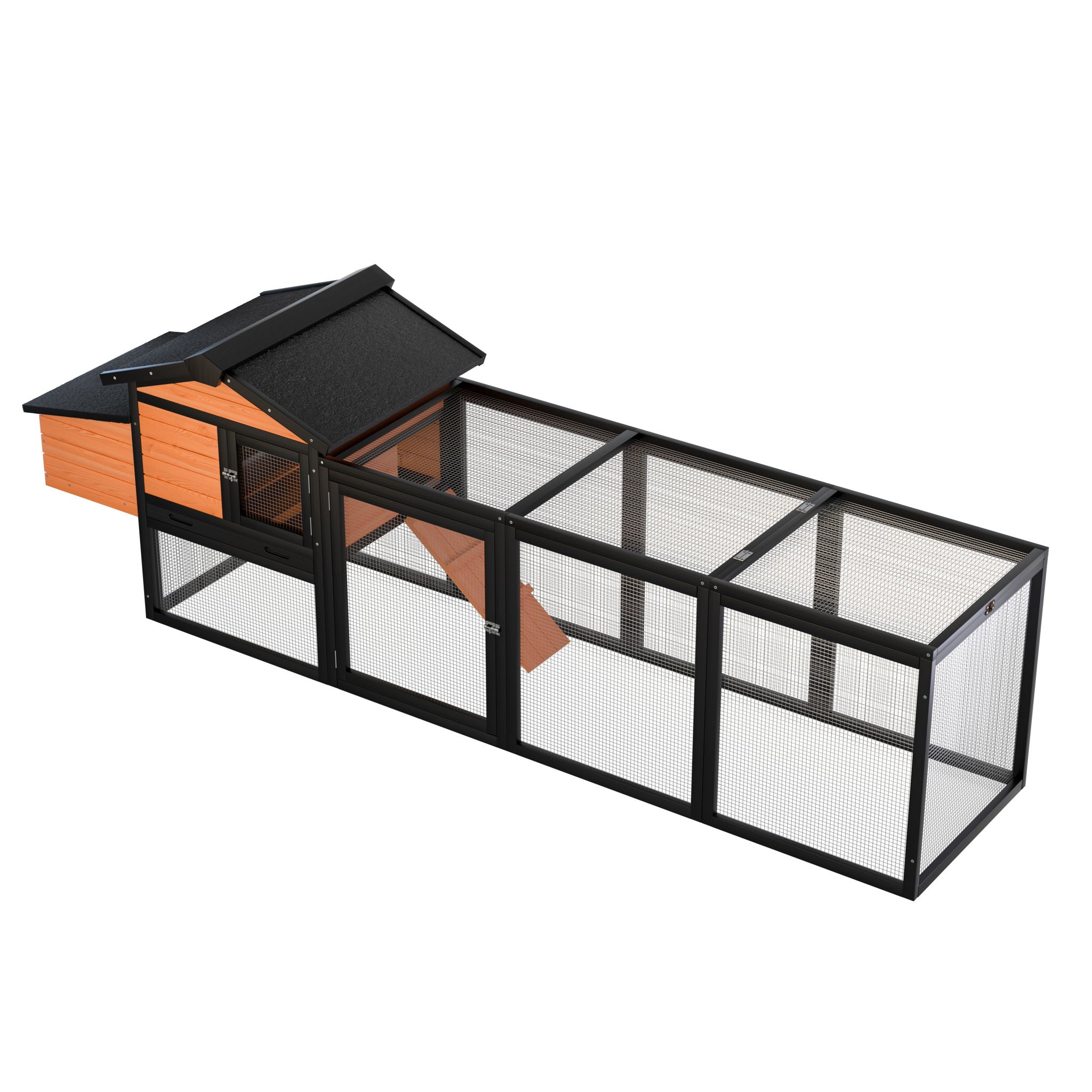 Chicken Coop With Run And Nesting Box, Large Outdoor Hen House For Backyard