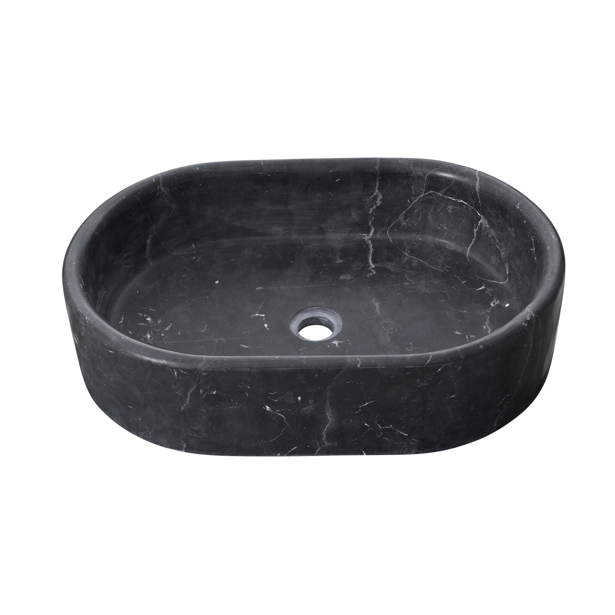 Vessel Sink, Oval Basin, Solid Above-Counter Vanity, Bowl For Master Bathroom - Dark Gray
