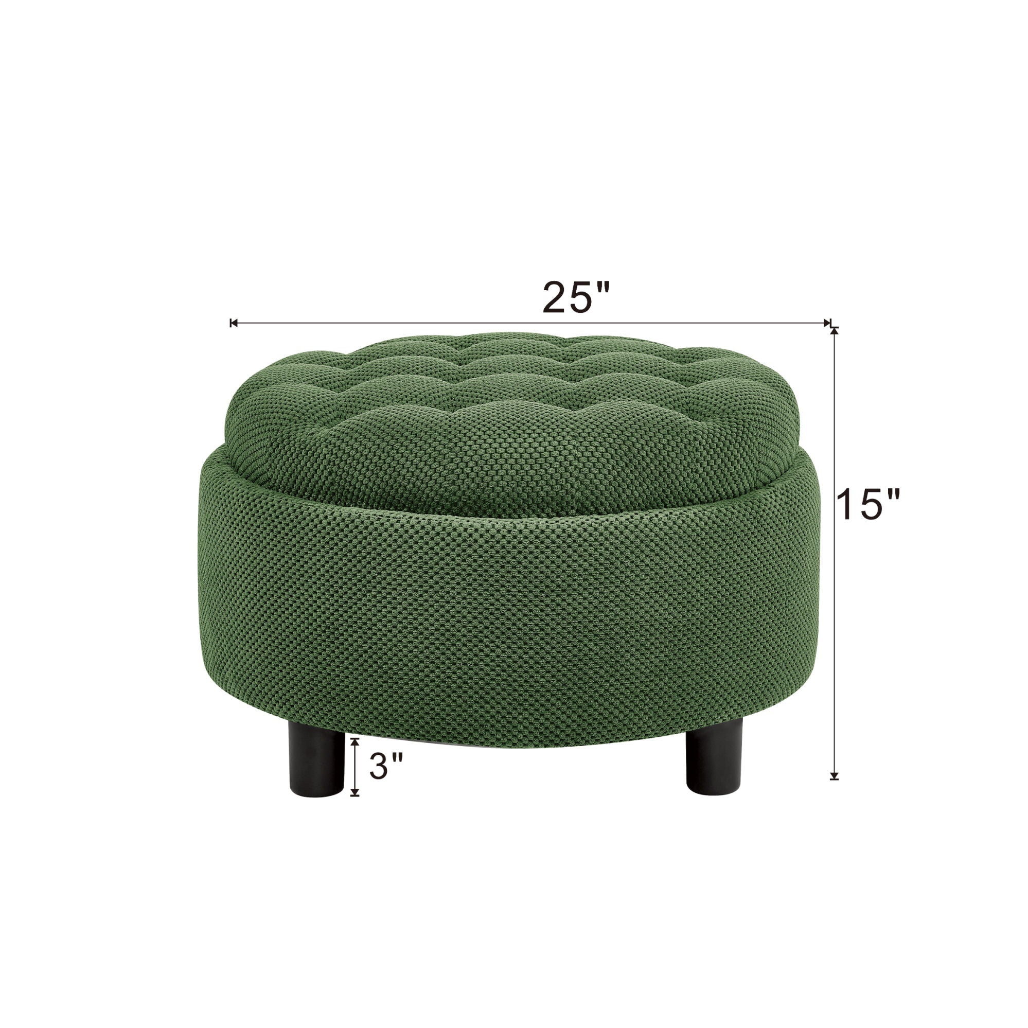 Storage Round Footstool Table Ottoman