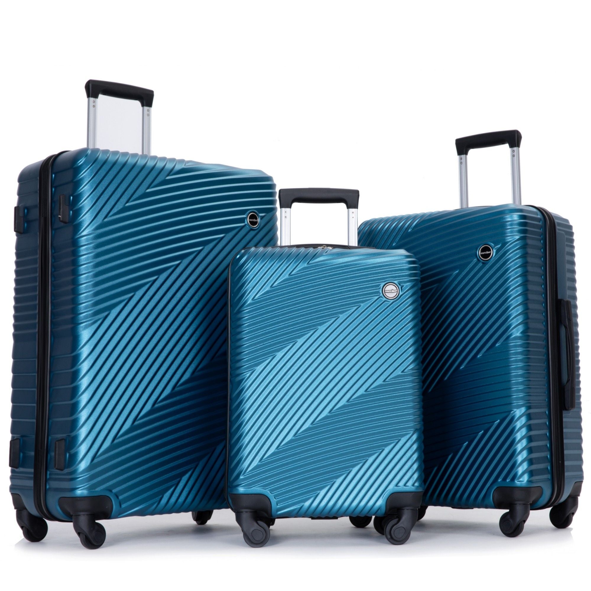 3 Piece Luggage Sets Lightweight Suitcase With Two Hooks, Spinner Wheels,