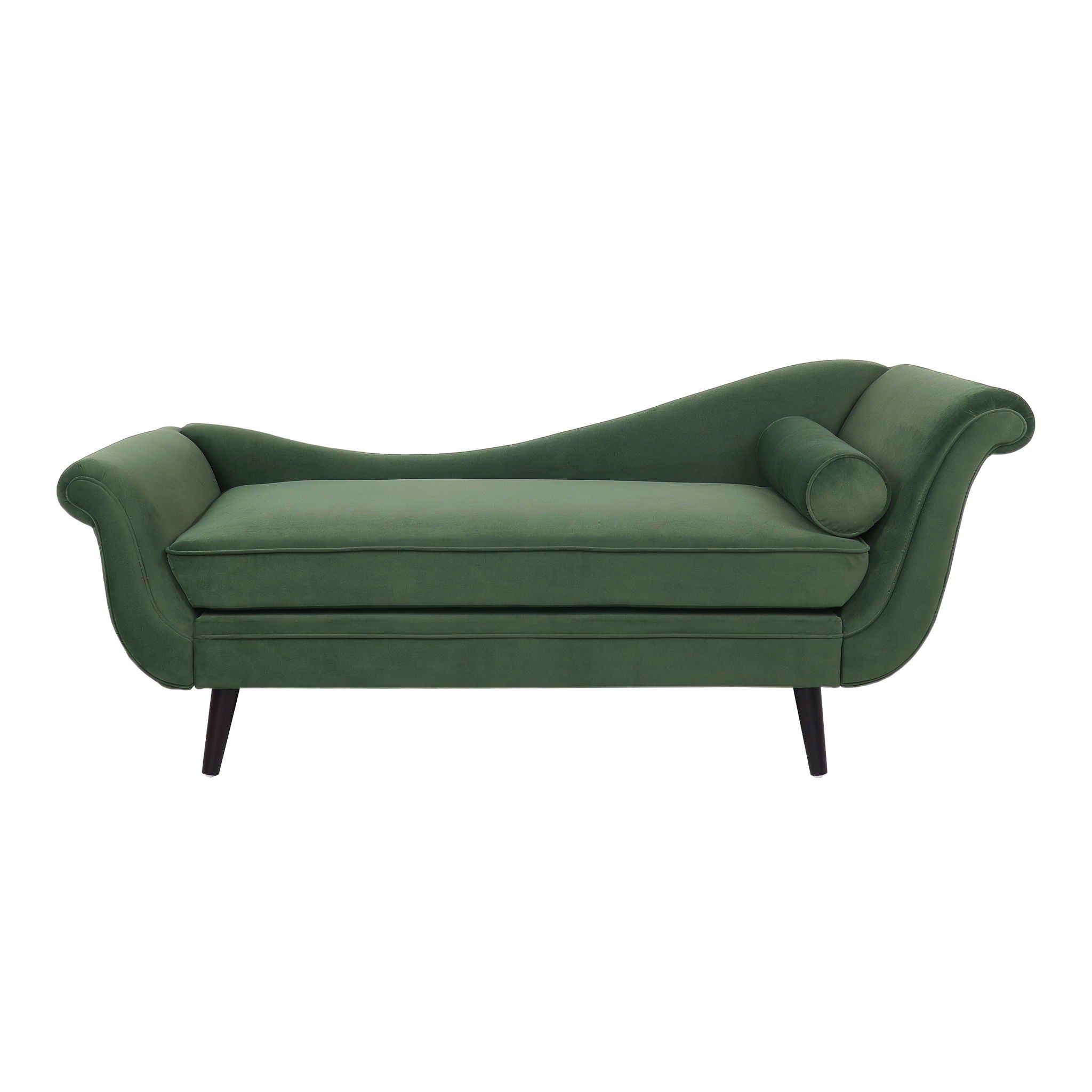 Auroral - Upholstered Chaise Lounge With Scrolled Arms And Tapered Legs