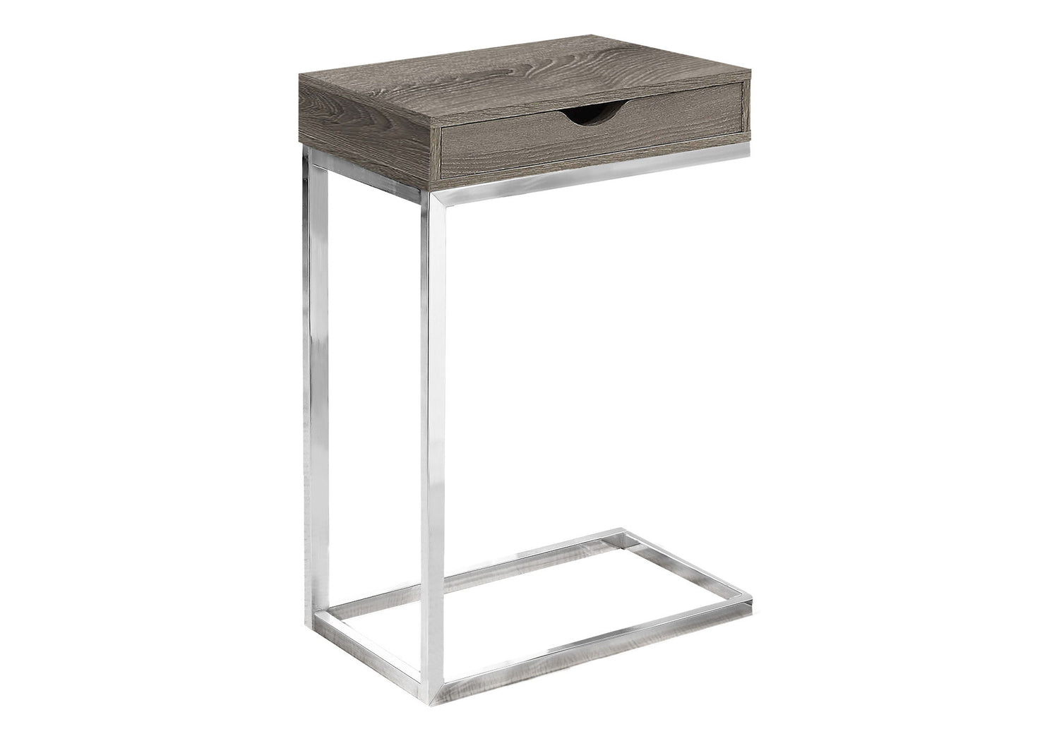 C-Shaped Accent Table Storage Drawer For Living Room