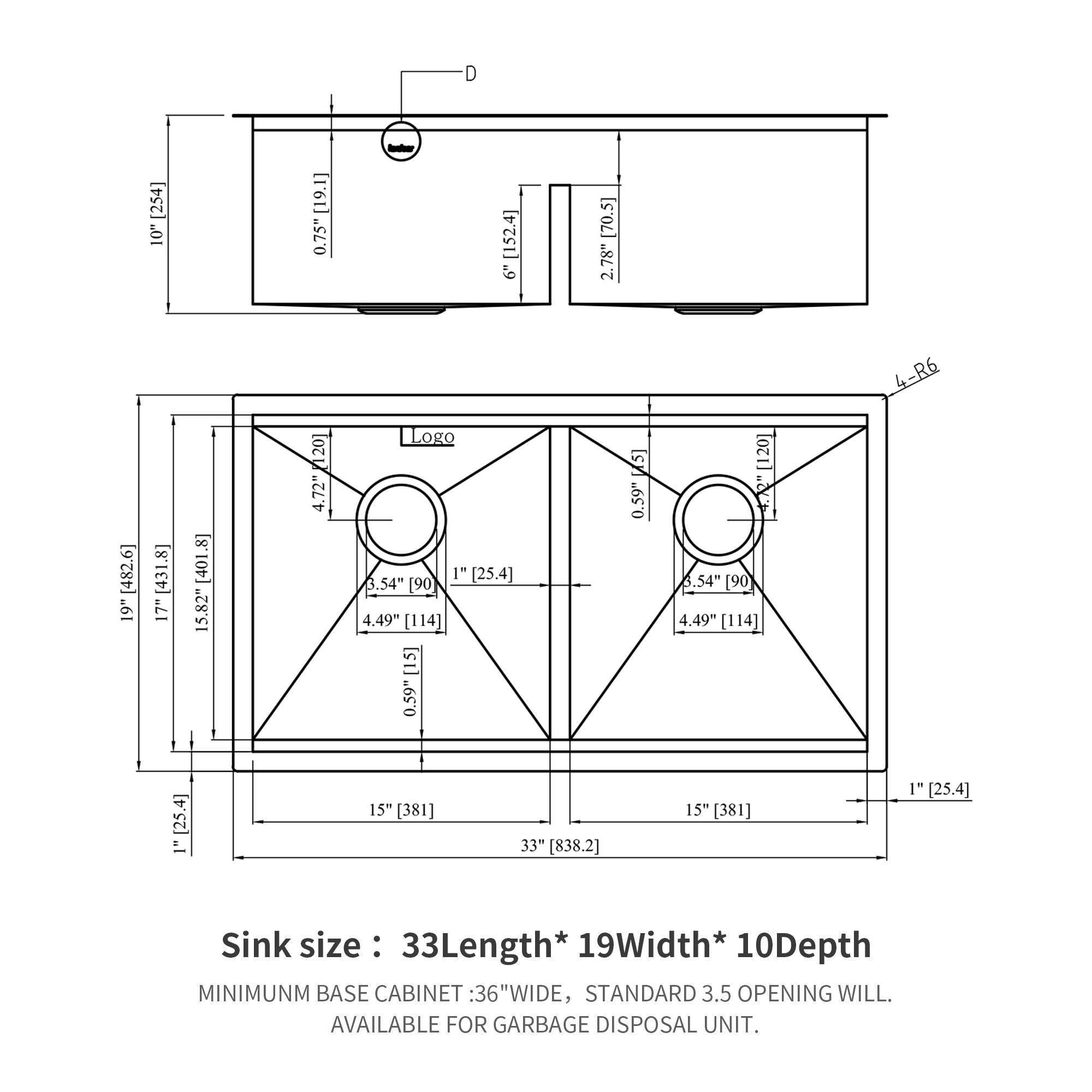 Stainless Steel Undermount Kitchen Sink With Double Bowl