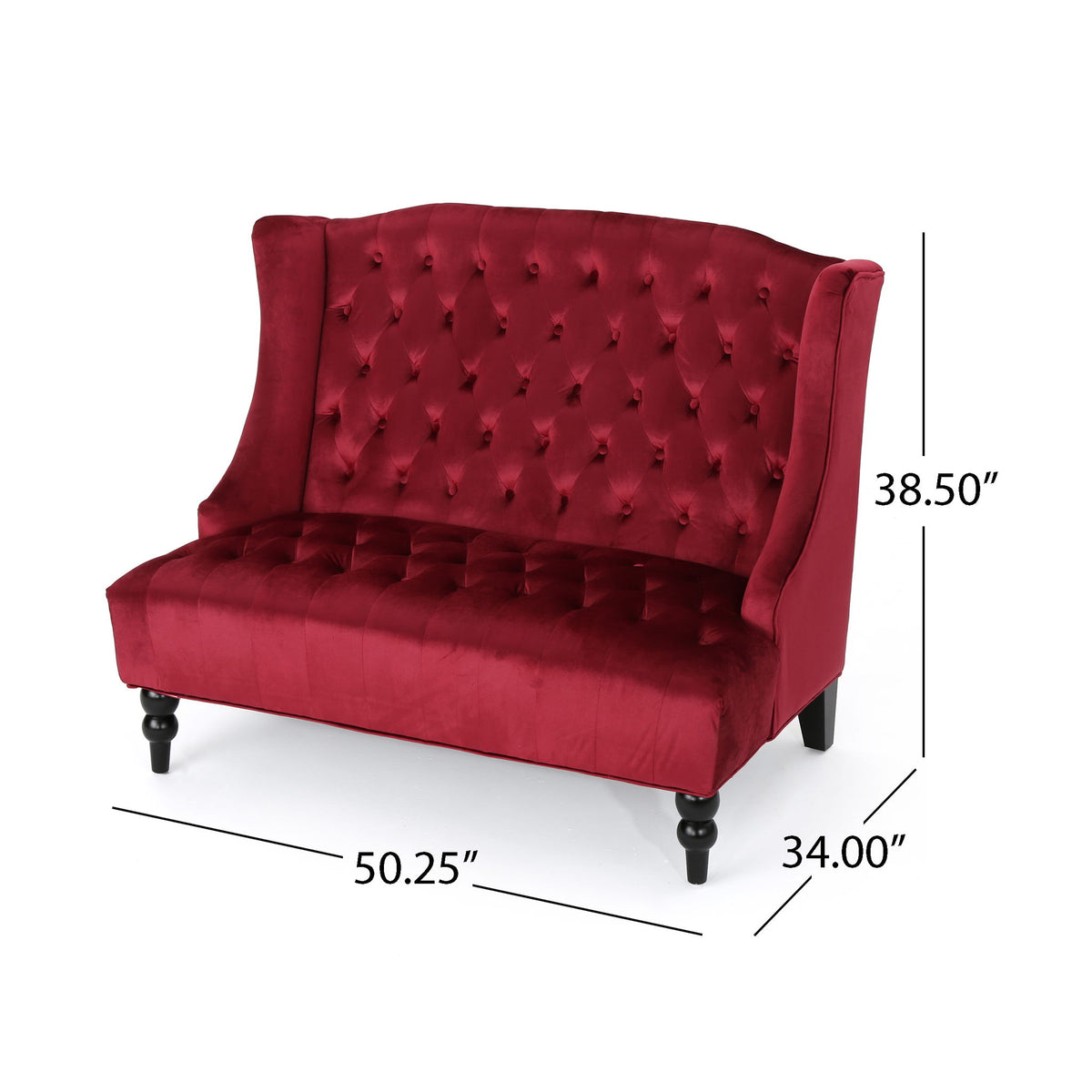 Nurturing - Upholstered Loveseat With Wing Back And Diamond Tufting
