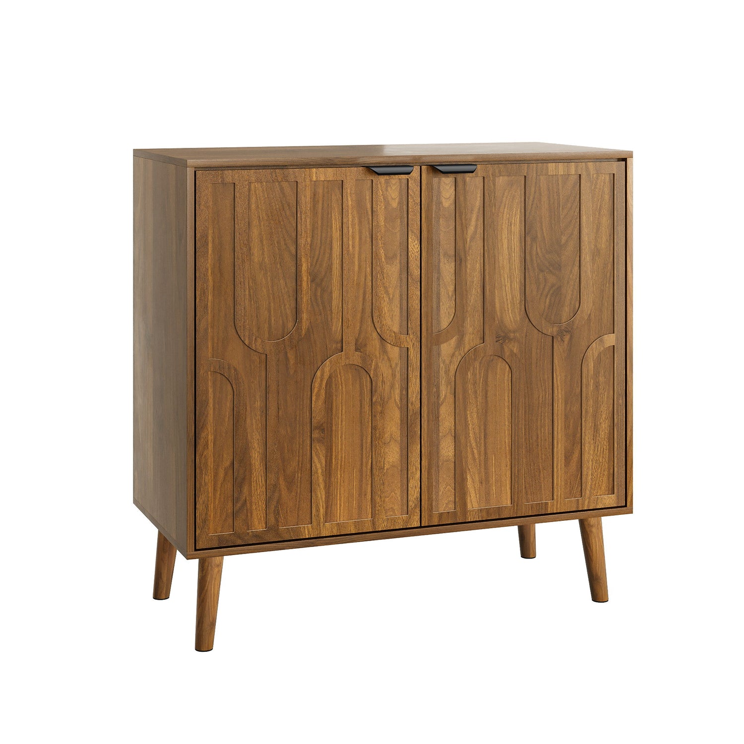 Farmhouse Style Sideboard Buffet Cabinet With Storage Bar Cabinet - Walnut