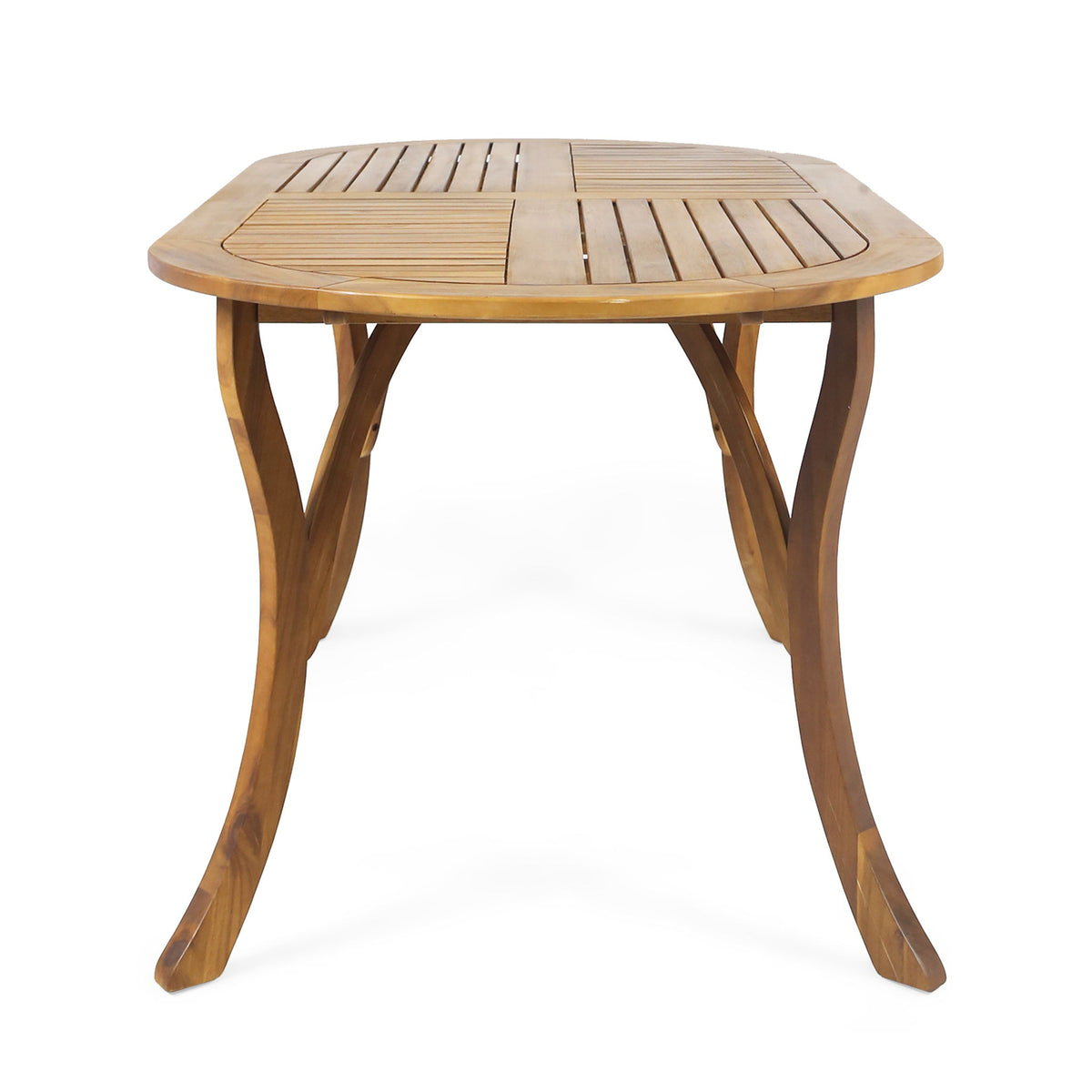 Outdoor Table With Smooth Lines, Slat Top