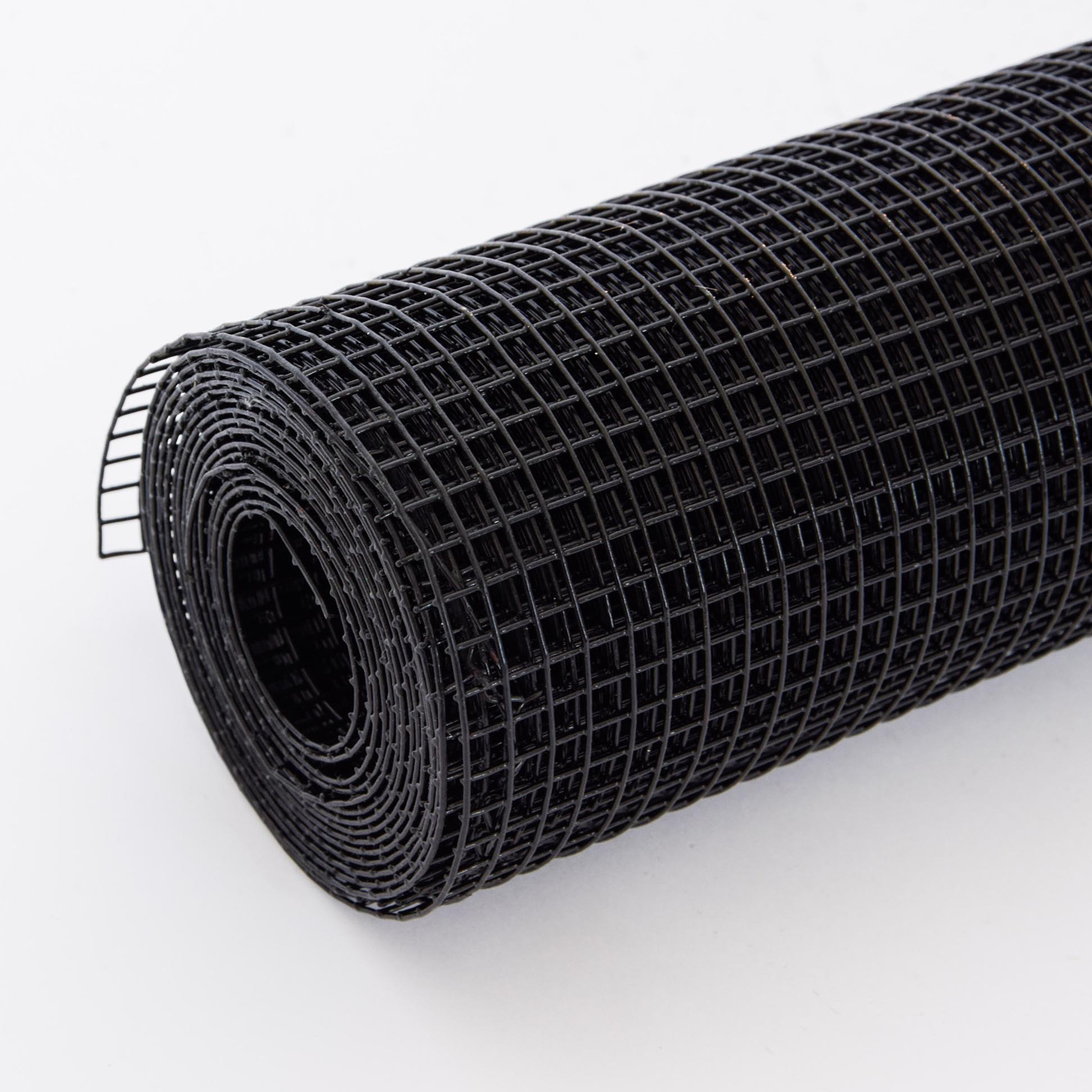 Vinyl Coated Hardware Cloth, 21 Gauge, Welded Wire Fence - Black