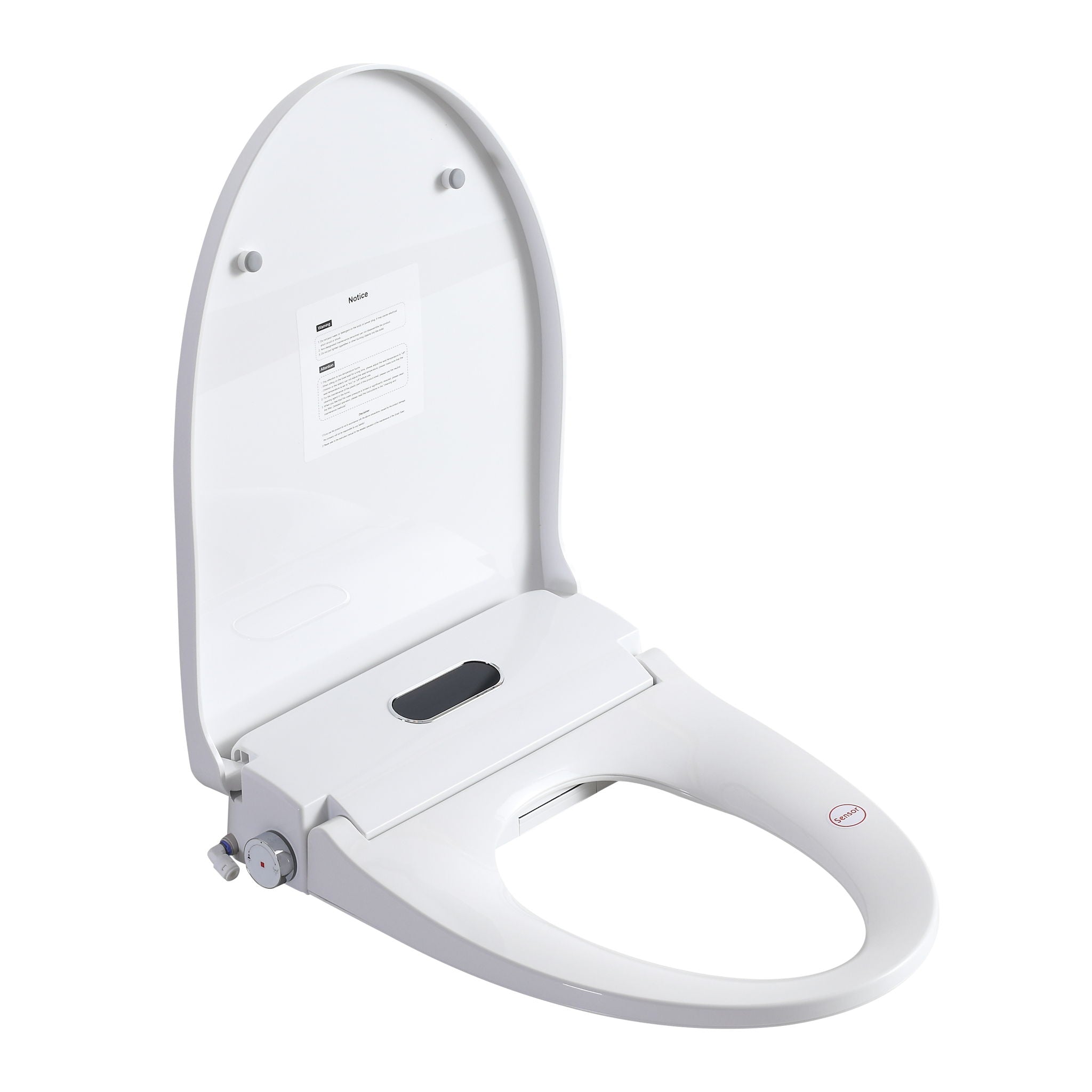 Smart Bidet Toilet Seat & Side Knob Adjustable Heated Seat With Water Temperature And Pressure Adjustment Portable Bidet - White