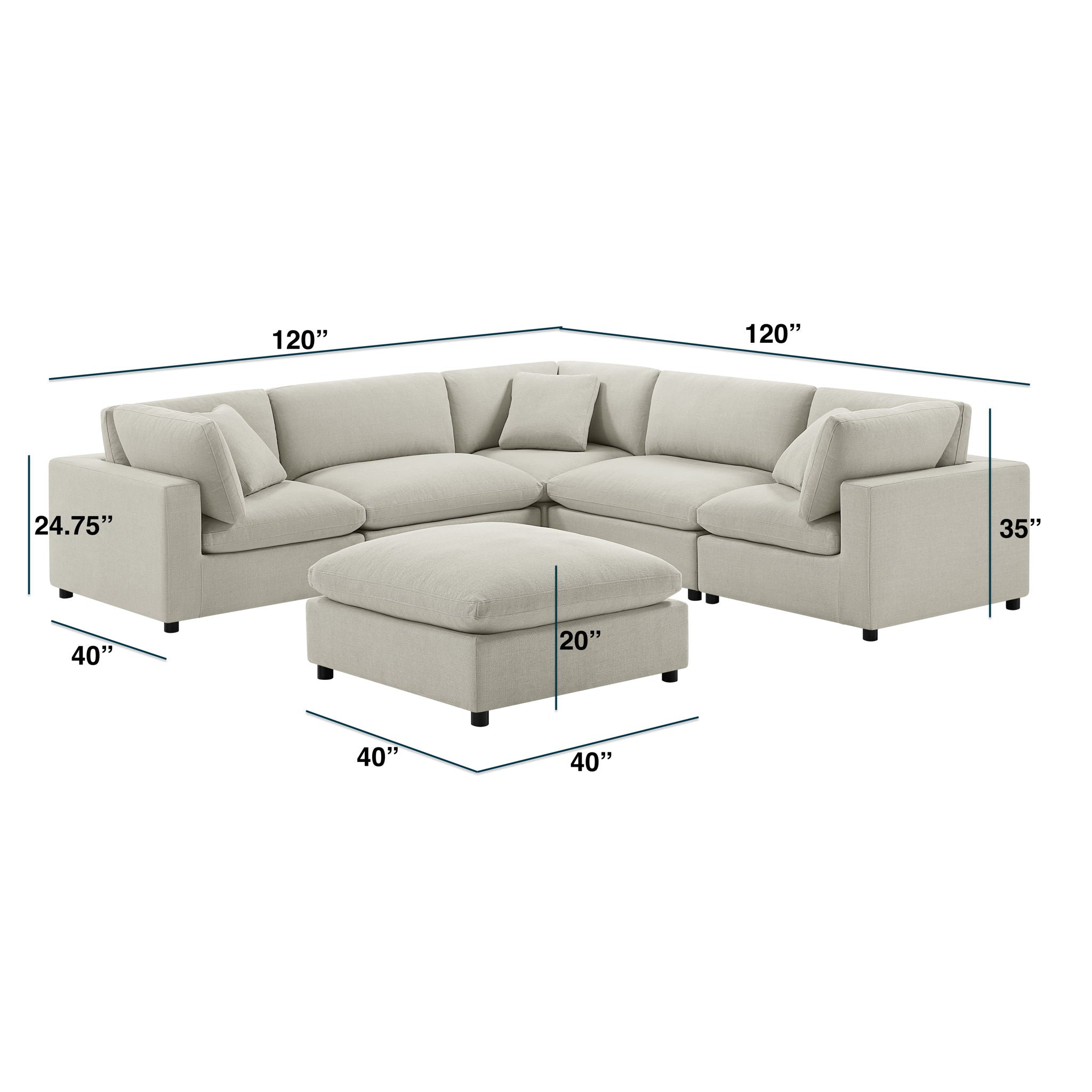Cassandra - Sofa With Ottoman