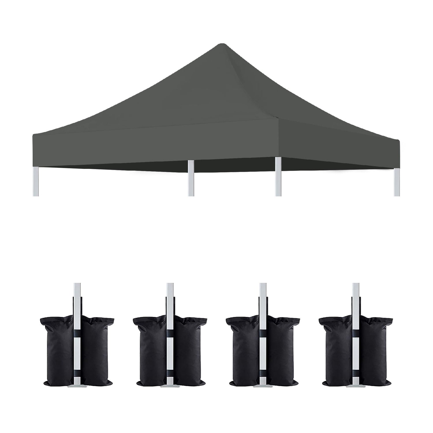 Canopy Replacement Top With 4 Pack W8 Bags, Pop Up Tent Cover Only, Frame Not Included