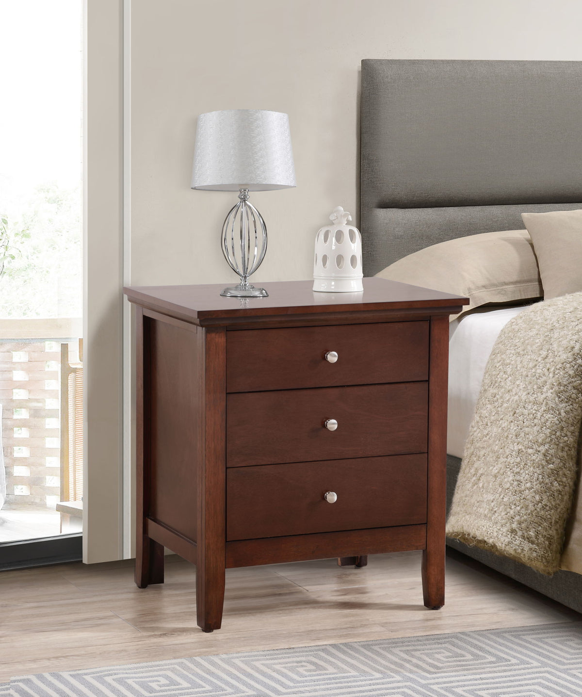 Hammond - 3 Drawer Nightstand - Cappuccino