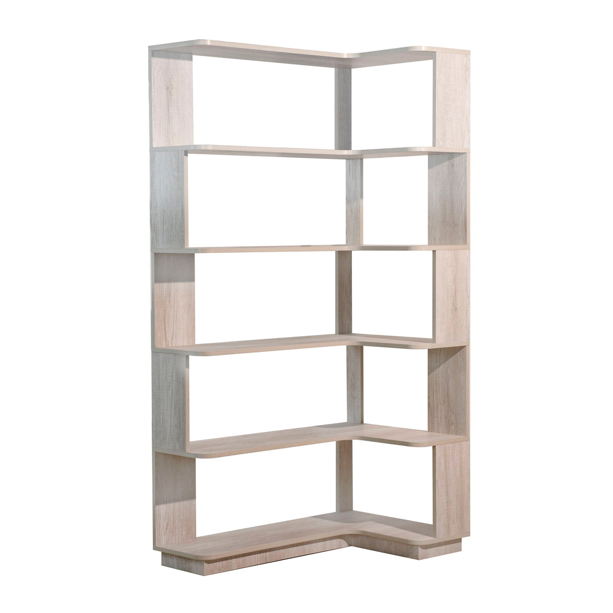 Extended Corner Bookshelf For Living Room - Light Gray