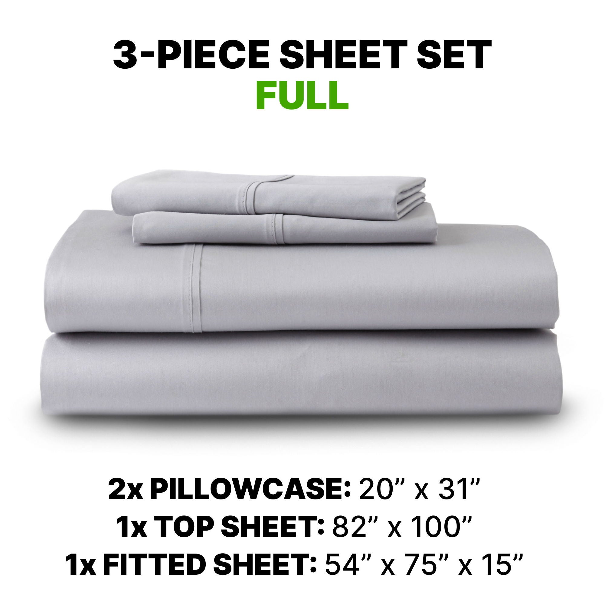 Sheet Set Luxurious Supima Cotton, Wrinkle Resistant, Breathable, With 2 Ghostgrip Band