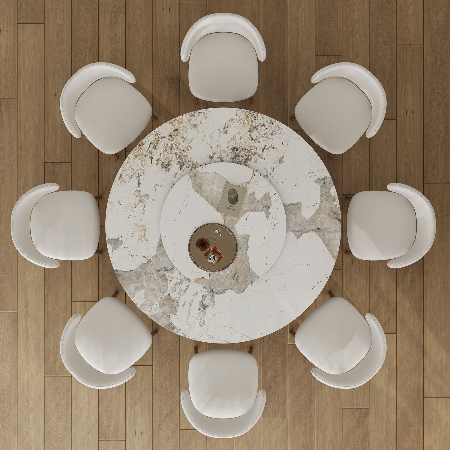 Modern Sintered Stone Dining Table Set With Chairs