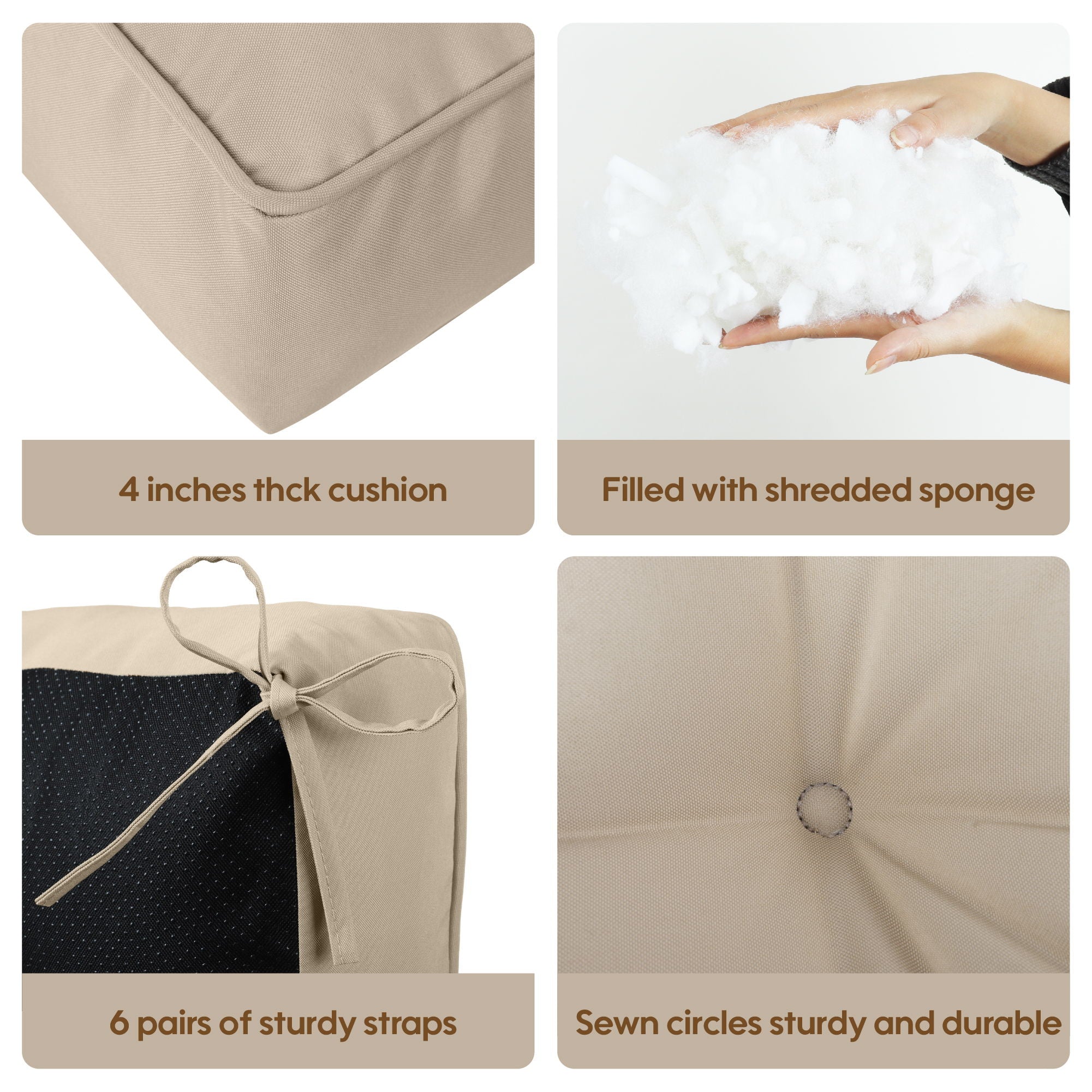 Outdoor Swing Seat Cushion Pad For 2 - 3 Seater Bench