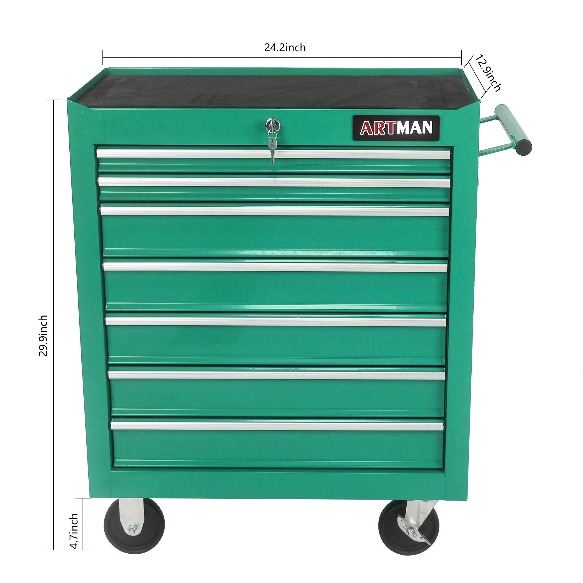 7 Drawers Multifunctional Tool Cart With Swivel Wheels