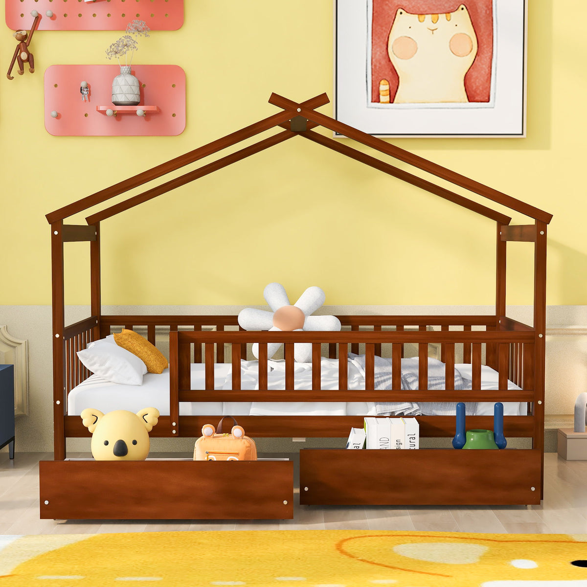 House Bed With 2 Drawers