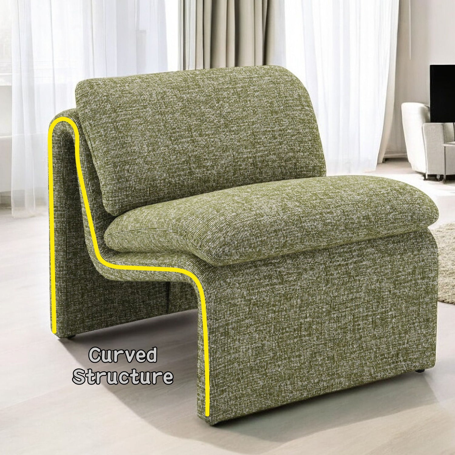 Jaeda - Innovative Elegance Accent Chair In Curved Shape