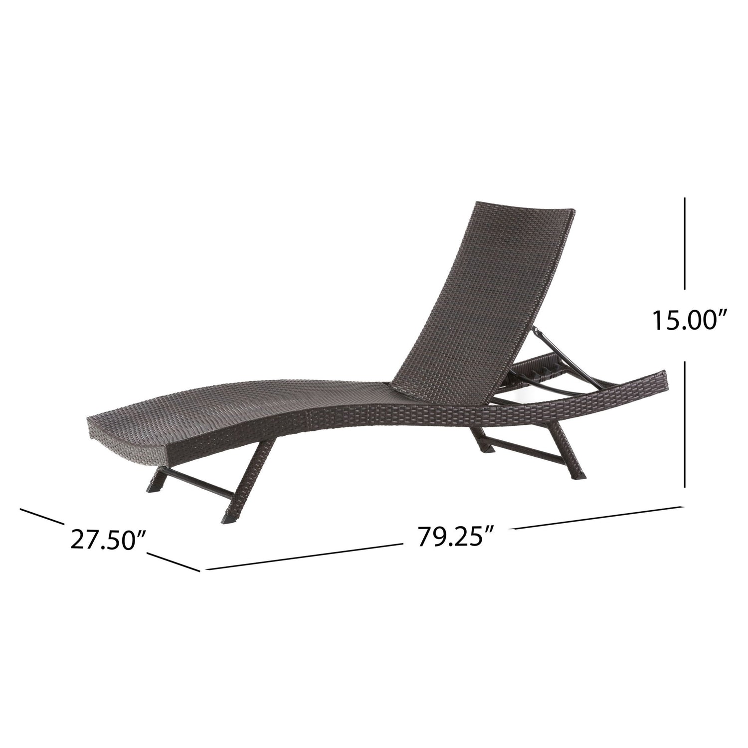 Kauai - Modern Style Wicker Chaise Lounge - Brown Multi