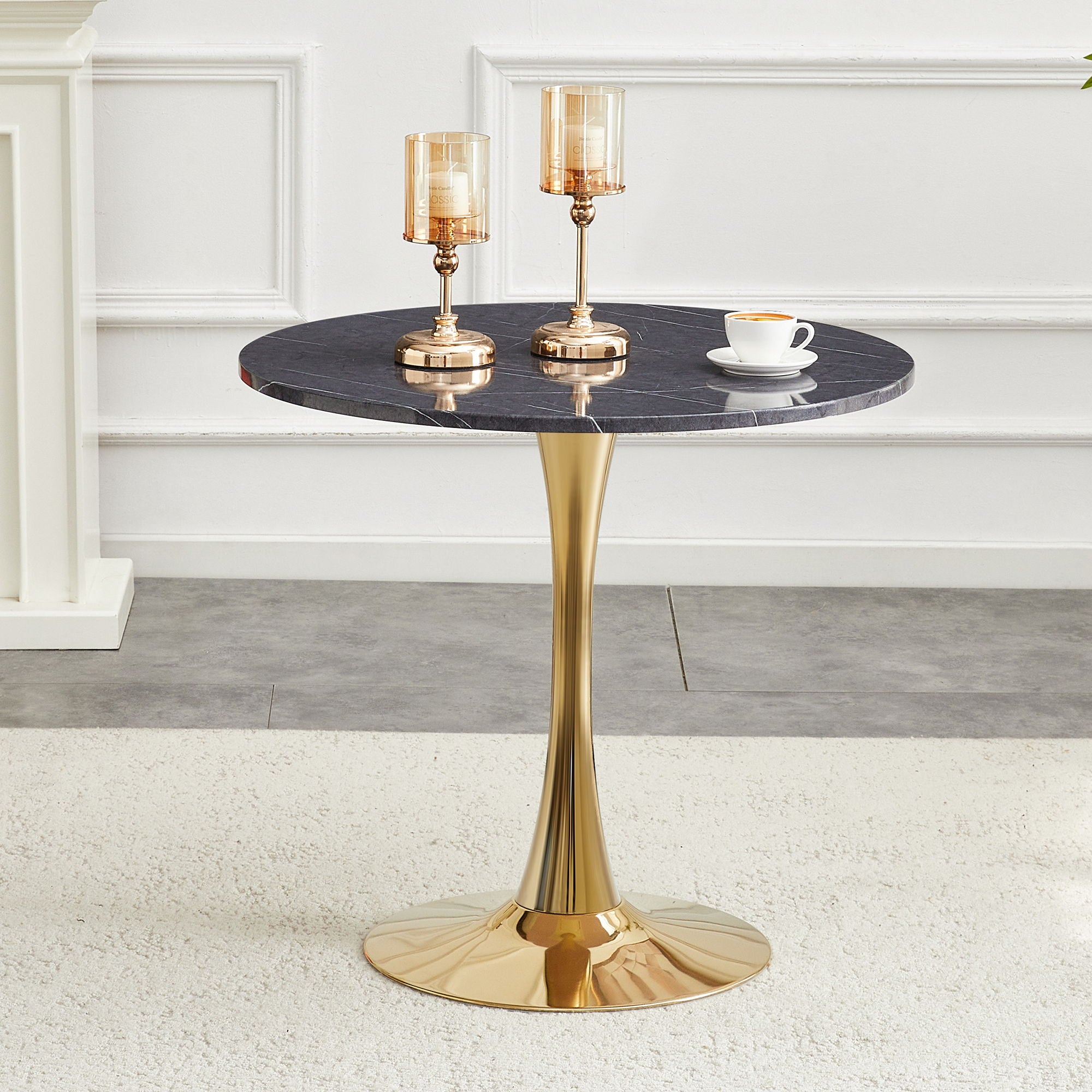 Round Dining Table & Thickened Top For Kitchen